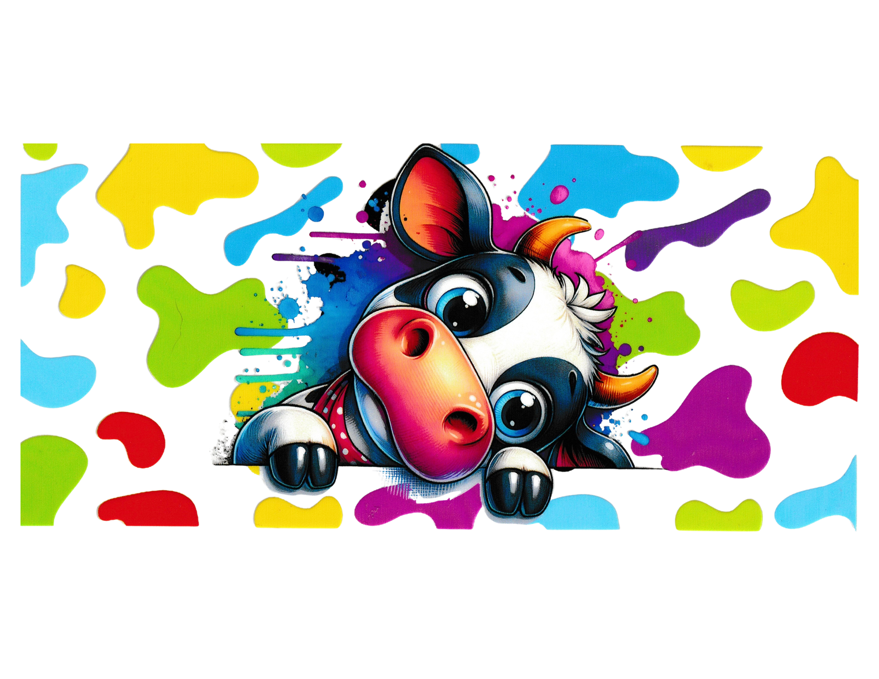 16oz Cup Wrap Colorful Cow