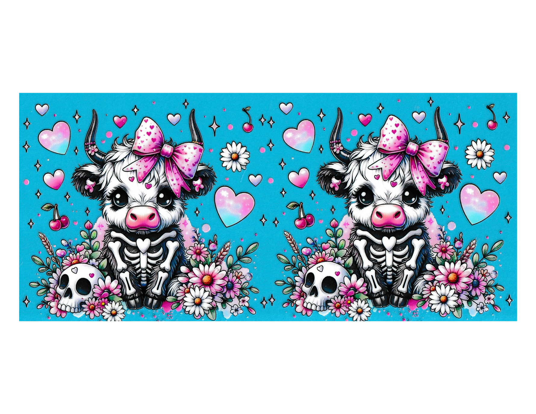 16oz Cup Wrap Cow Skeleton