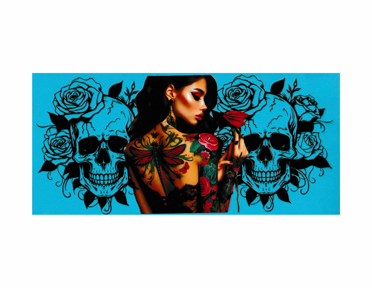 16oz Cup Wrap Tattoos and Roses