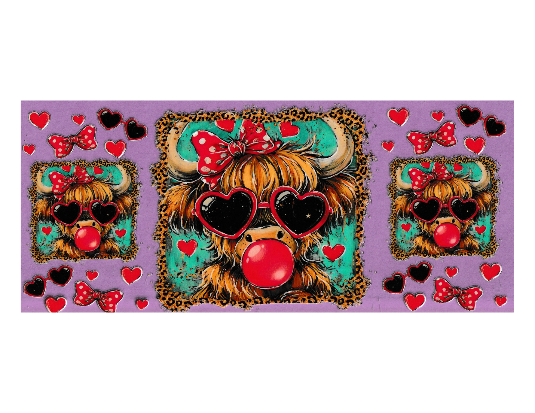 16oz Cup Wrap Cow and Bubblegum