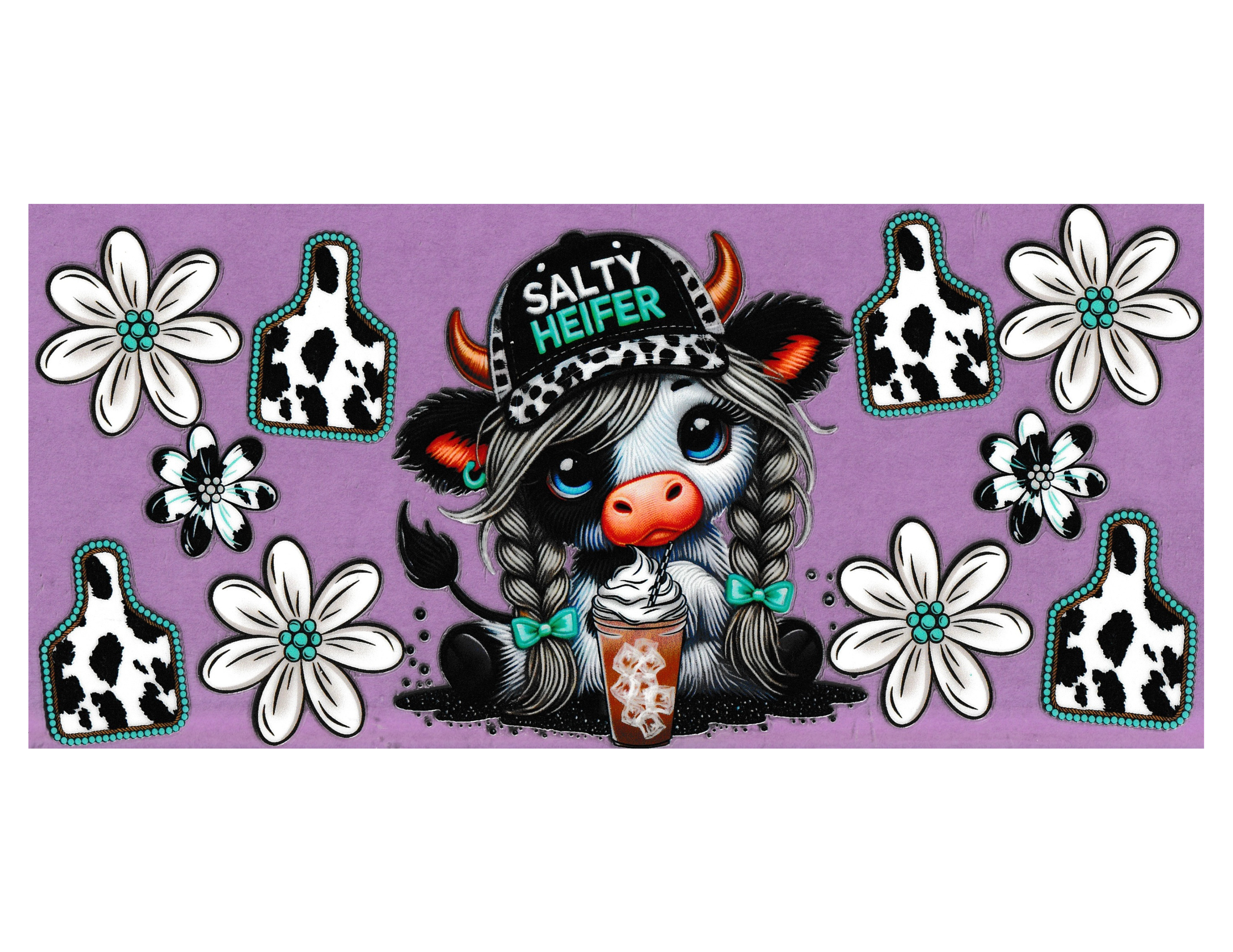 16oz Cup Wrap Cow Salty Heifer