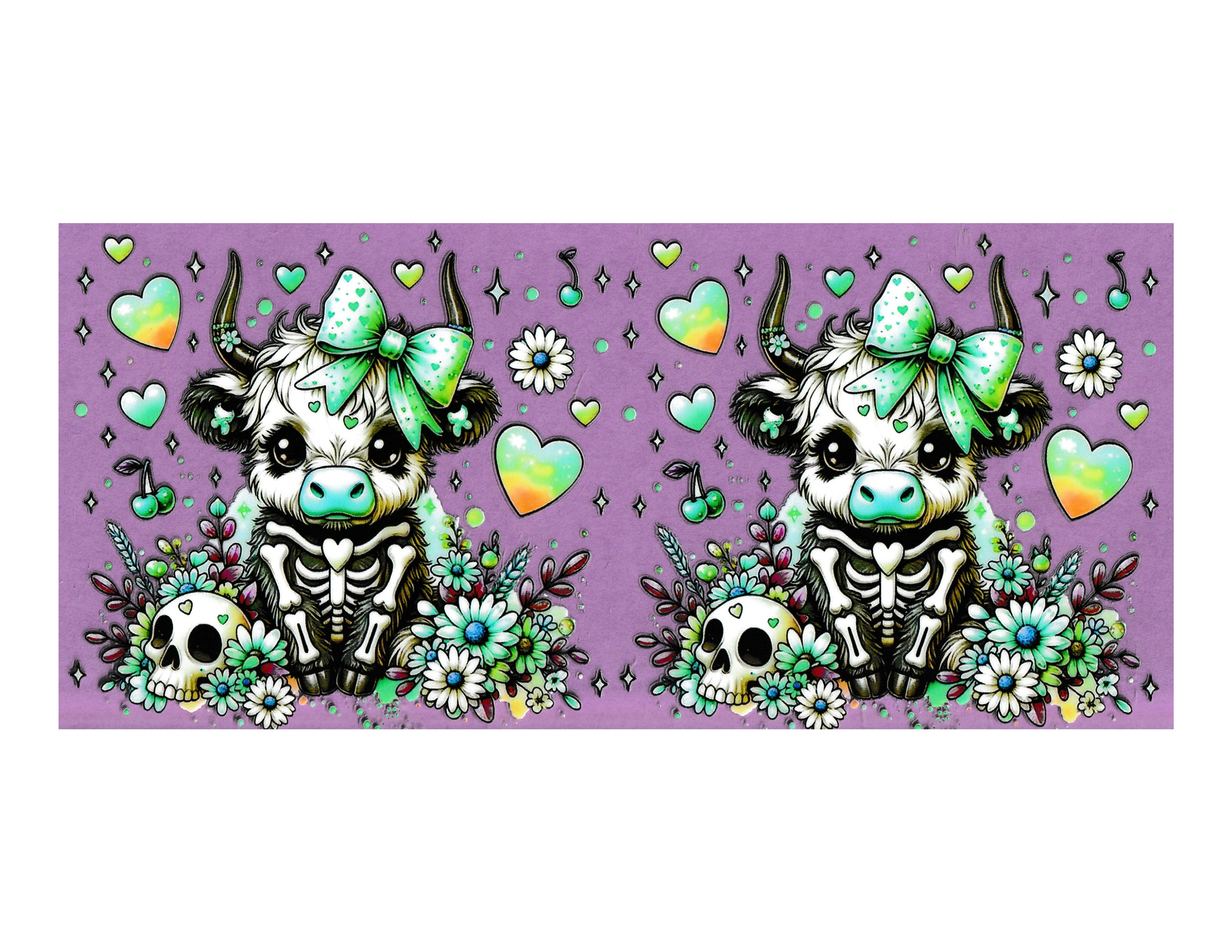 16oz Cup Wrap Cow Skeleton