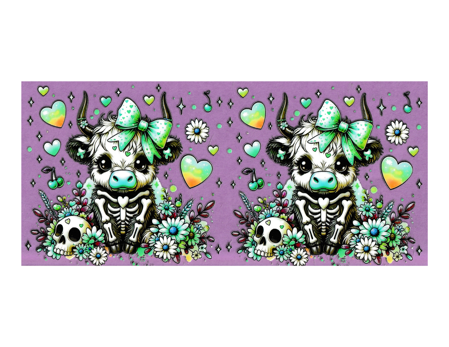 16oz Cup Wrap Cow Skeleton