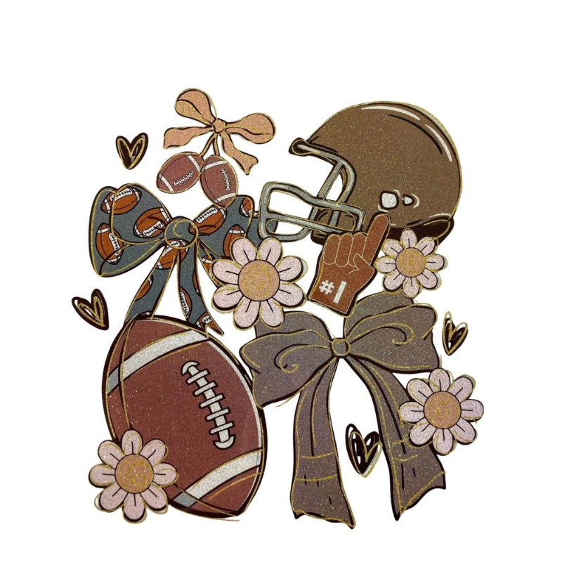 Football Collage Glitter