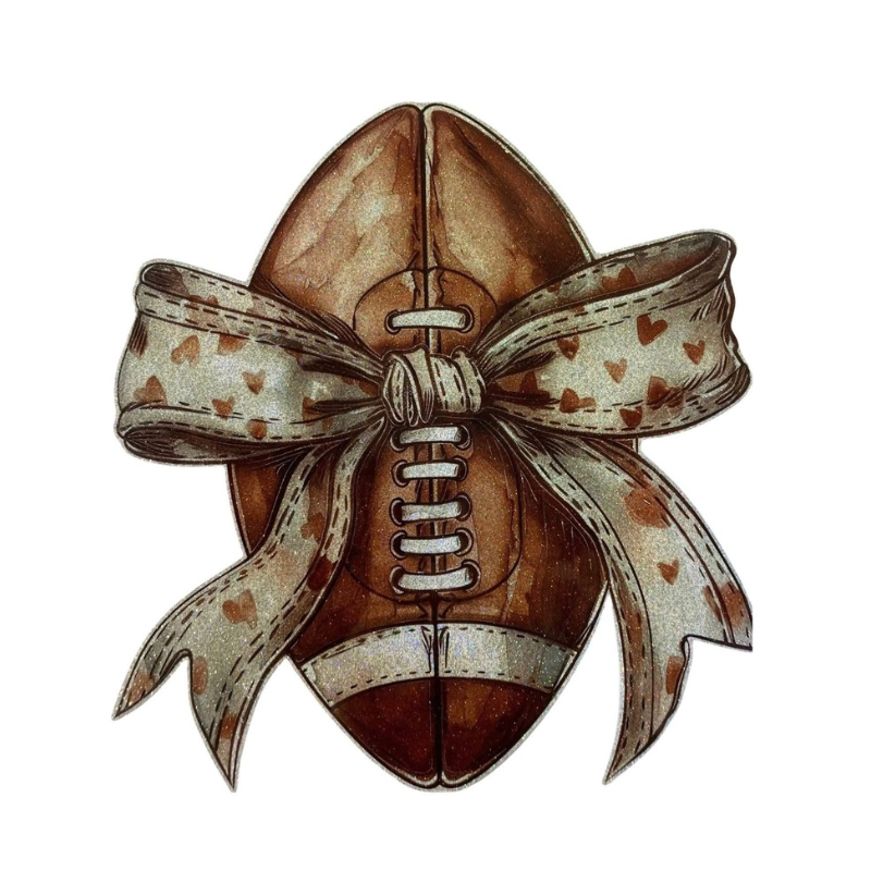 Football Bow Glitter