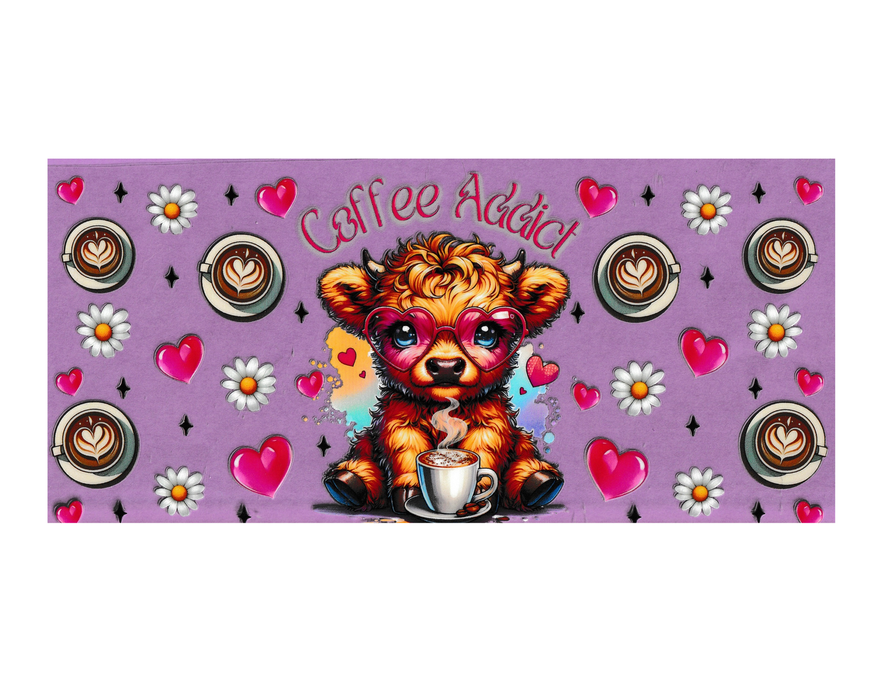 16oz Cup Wrap Cow Coffee addict