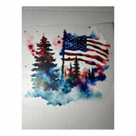 Watercolor Trees & Flag #16 DTF Transfers