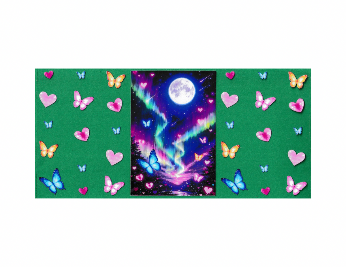 16oz Cup Wrap Butterflies and night sky