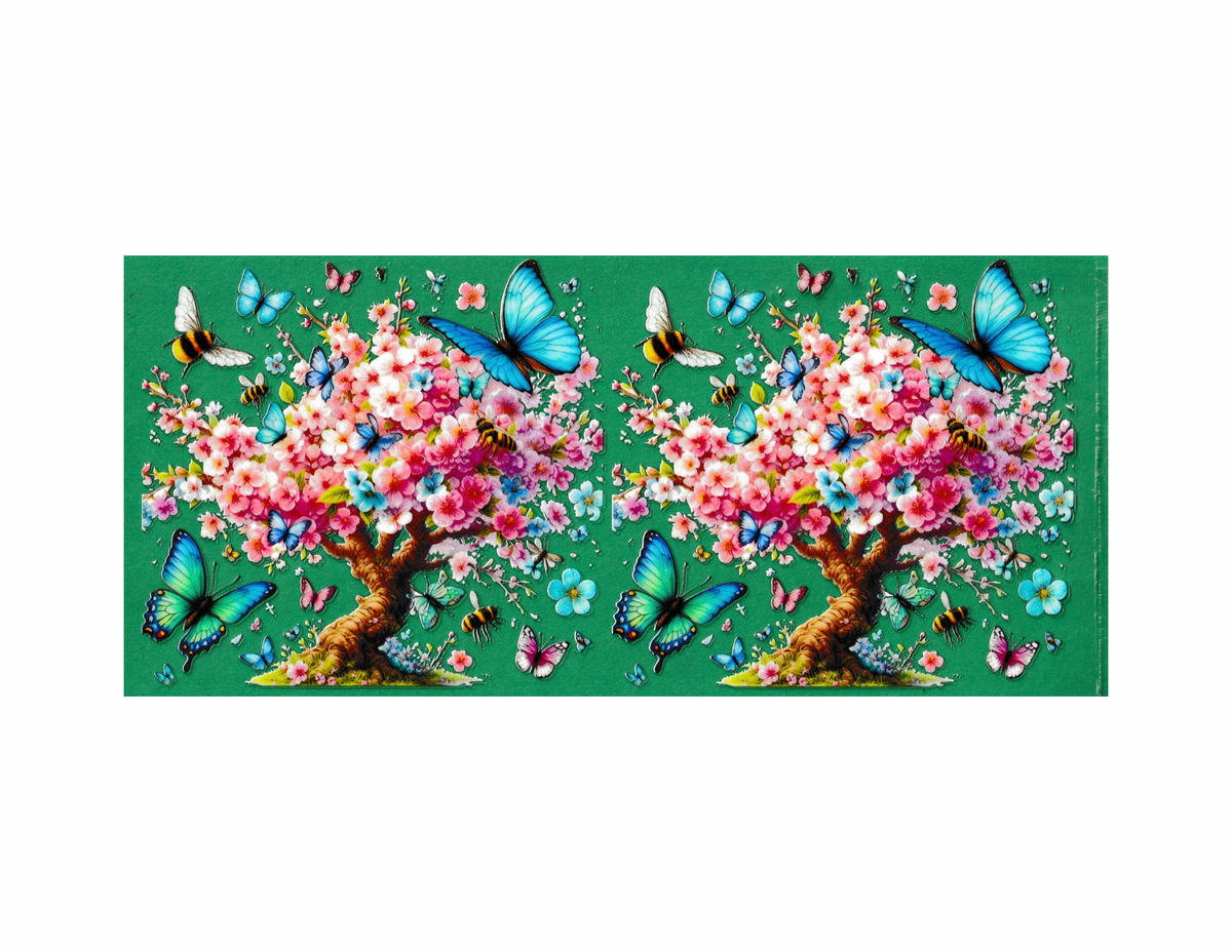 16oz Cup Wrap Tree with Butterflies and Bees