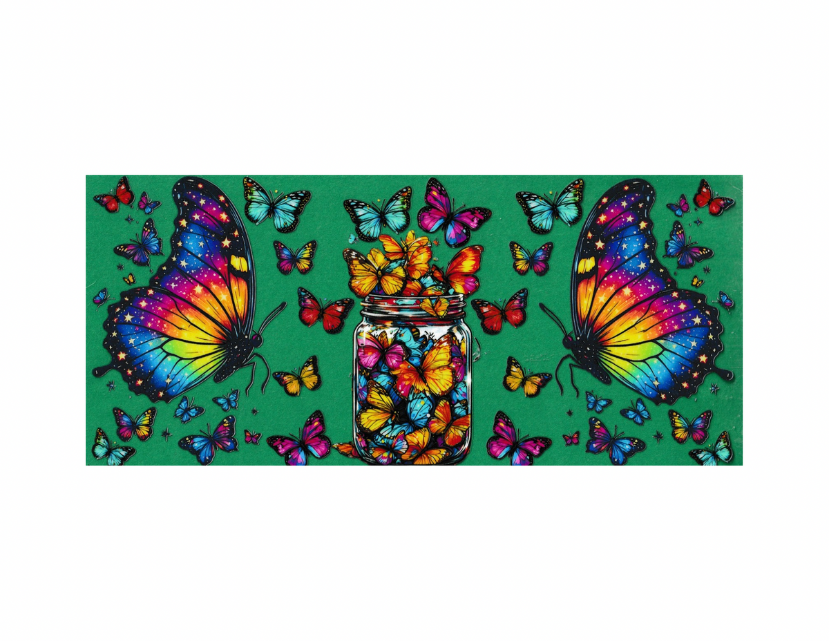 16oz Cup Wrap Jar of Beautiful Butterflies