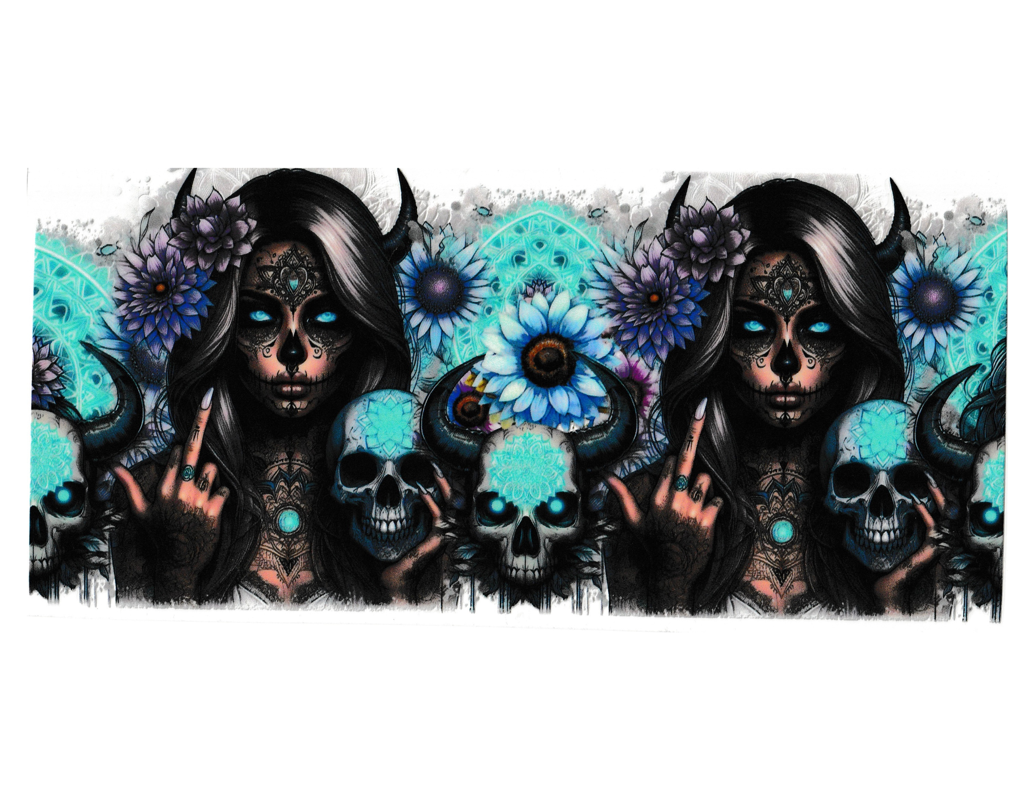 16oz Cup Wrap Skulls