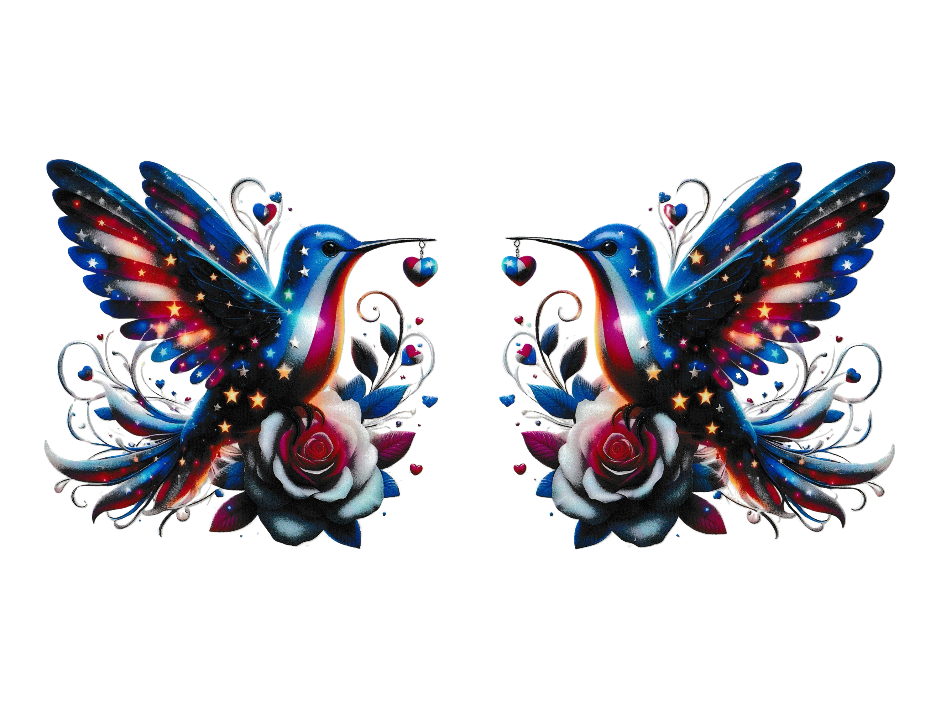 16oz Cup Wrap Patriotic Hummingbird