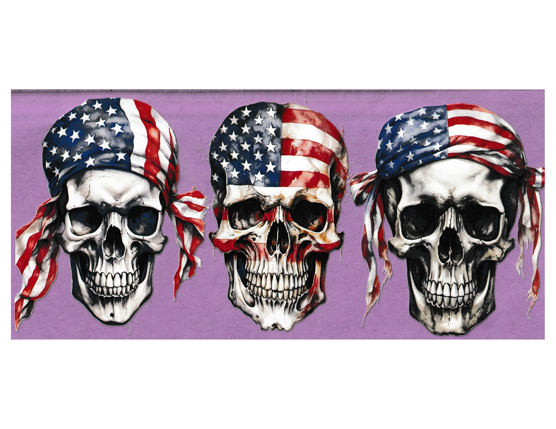 16oz Cup Wrap  Patriotic Skull