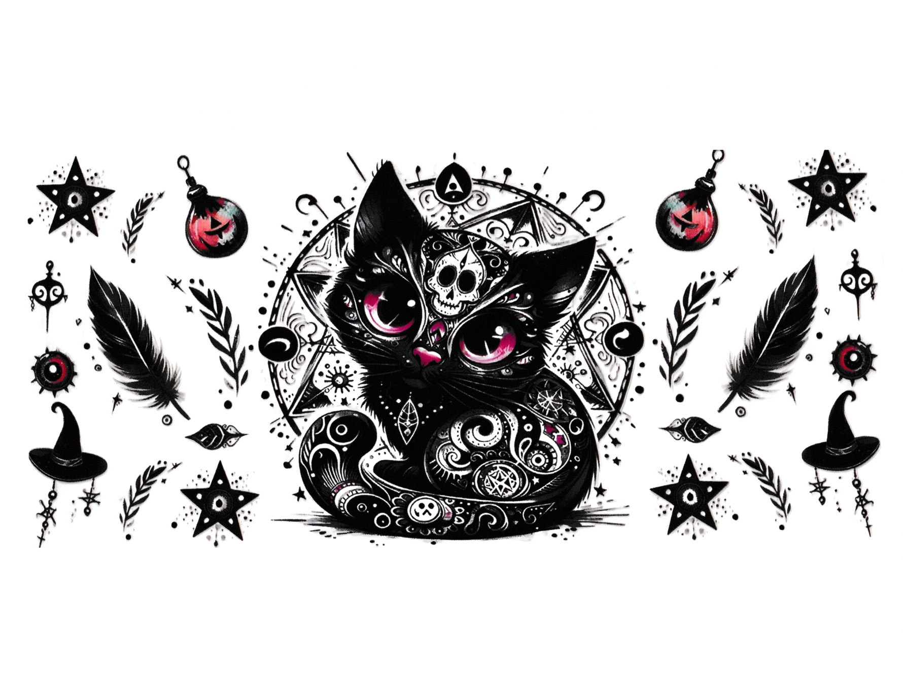 16oz Cup Wrap Dark Kitty