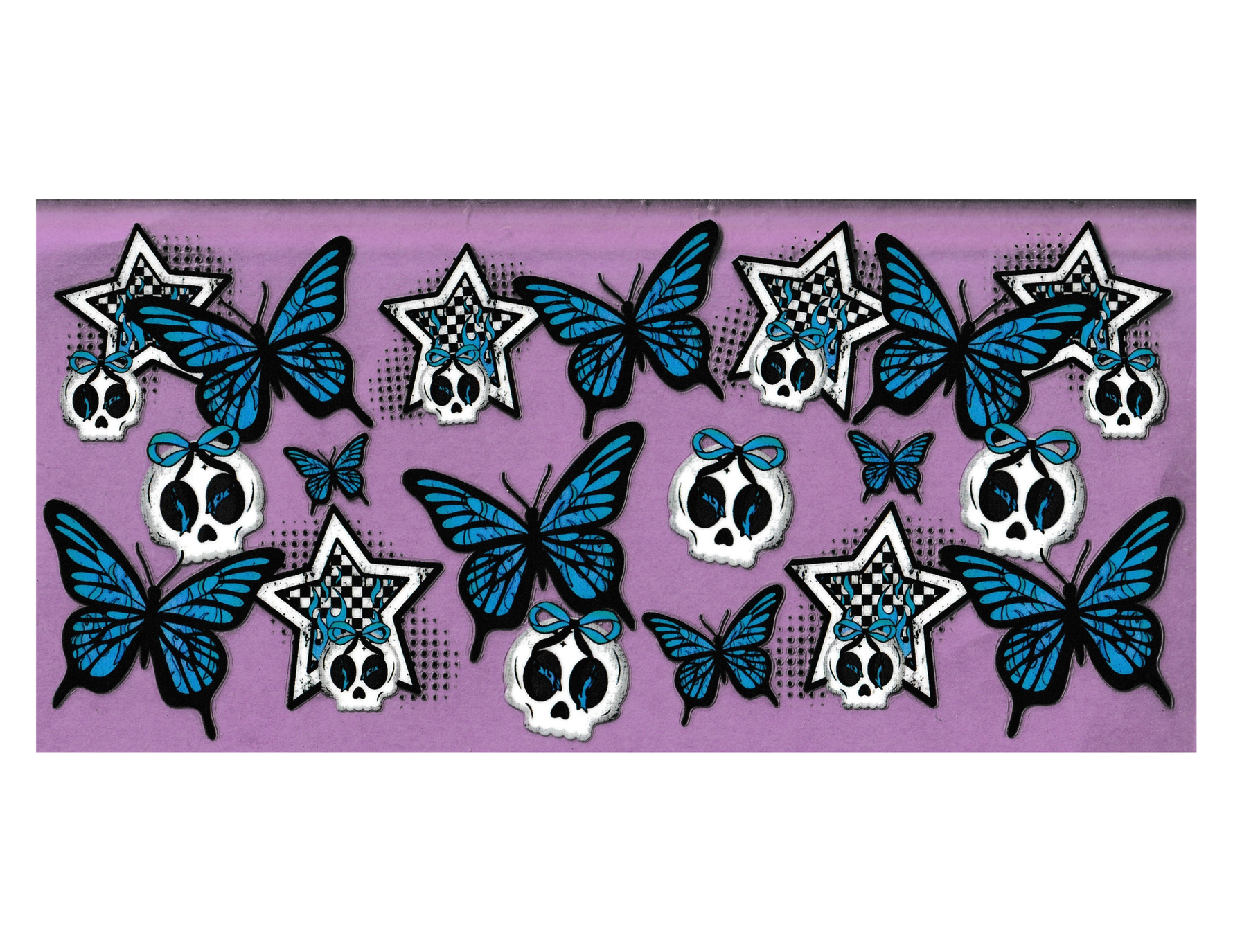16oz Cup Wrap Skull and Butterfly