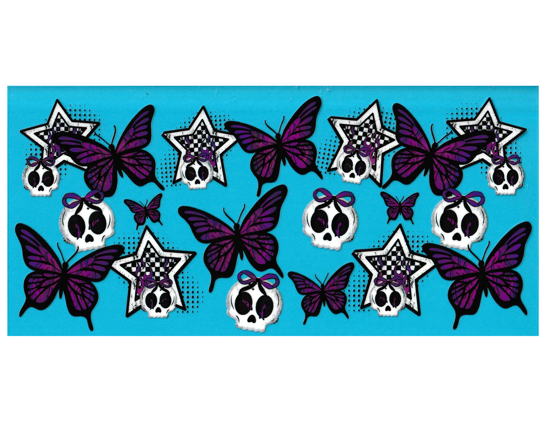 16oz Cup Wrap Skull and Butterfly