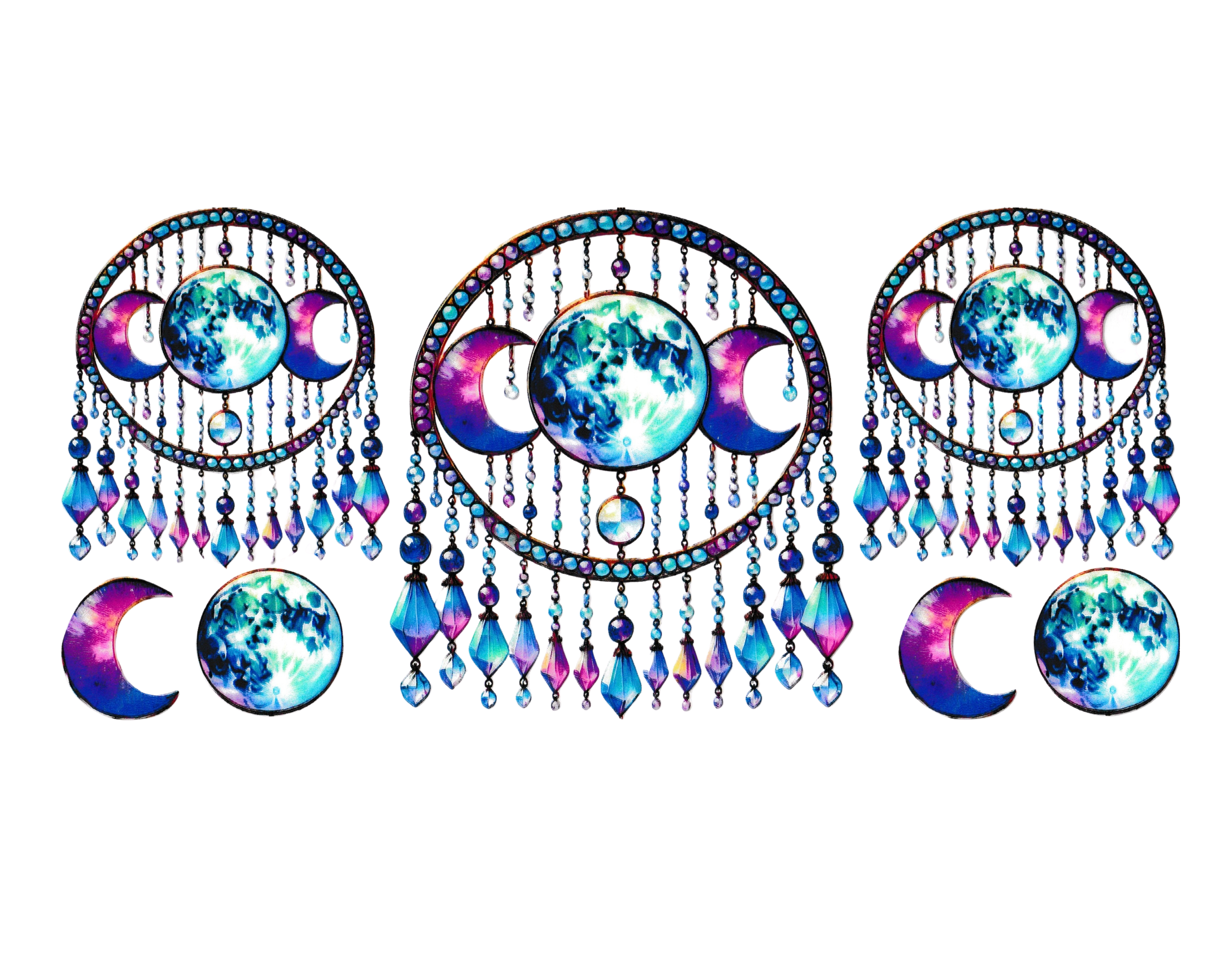 16oz Cup Wrap Moon and Stars