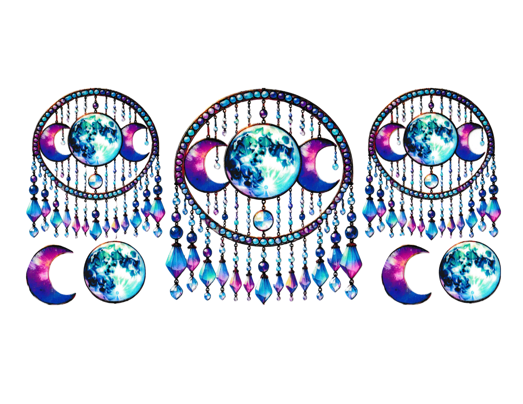 16oz Cup Wrap Moon and Stars