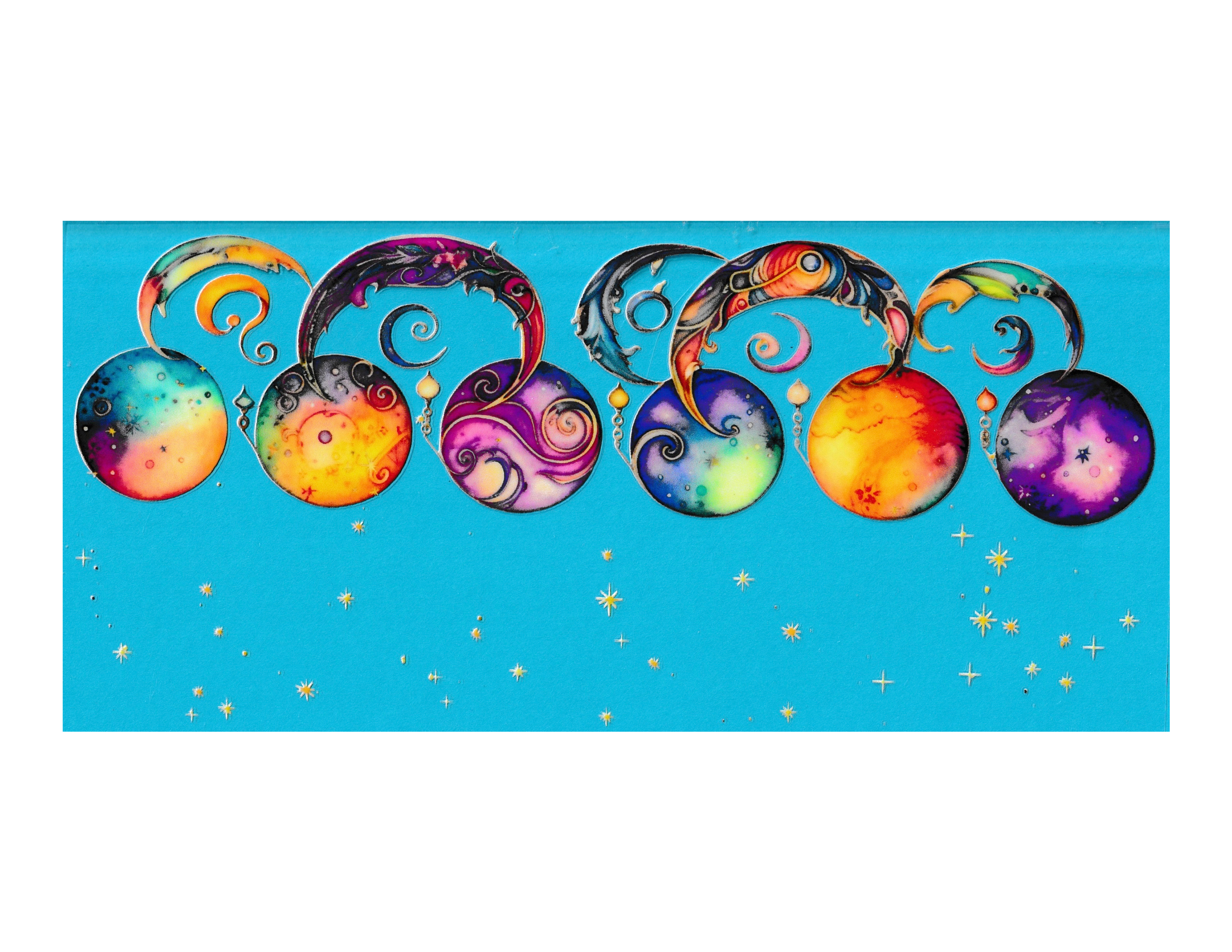 16oz Cup Wrap Moon and Stars