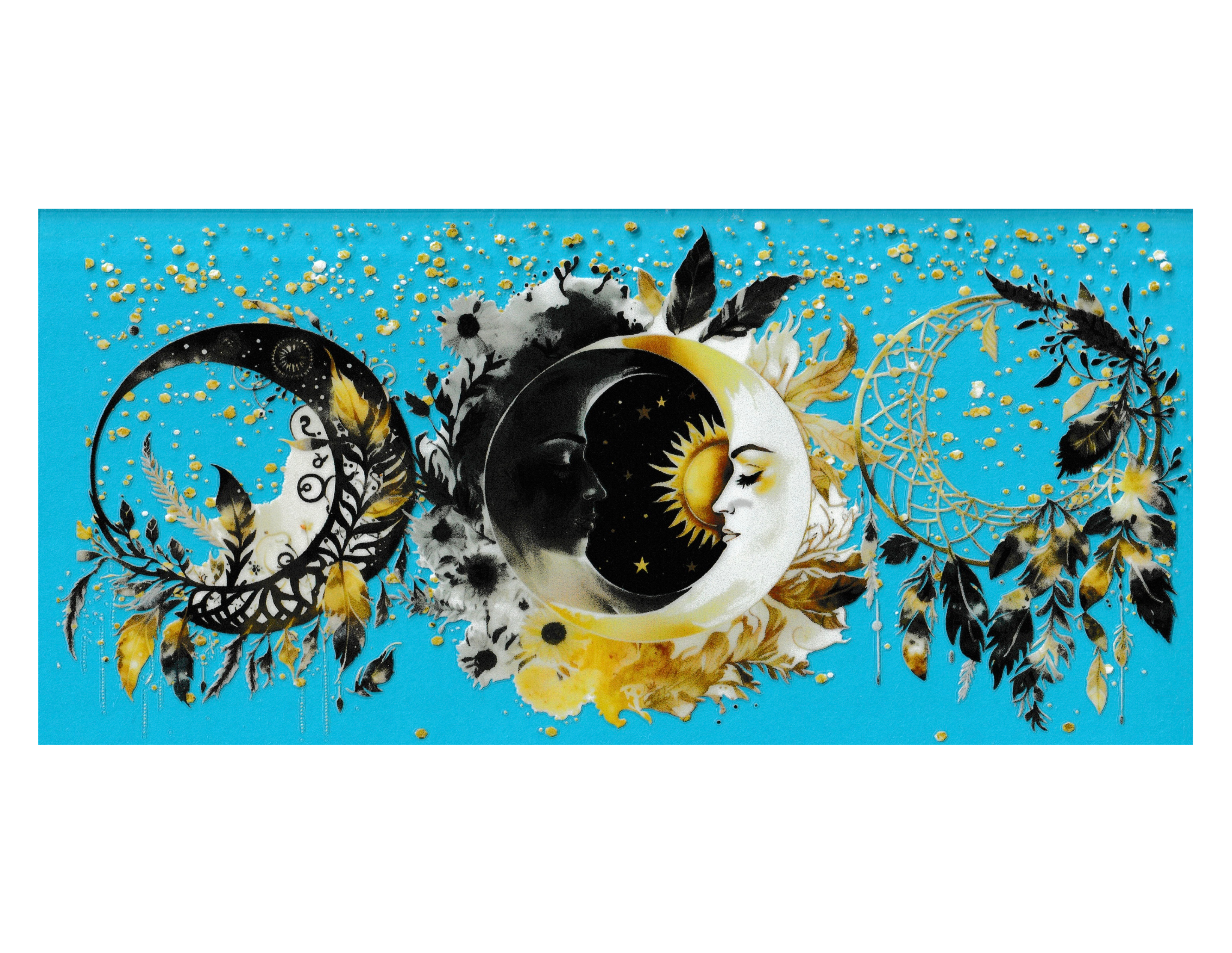16oz Cup Wrap Moon and Stars