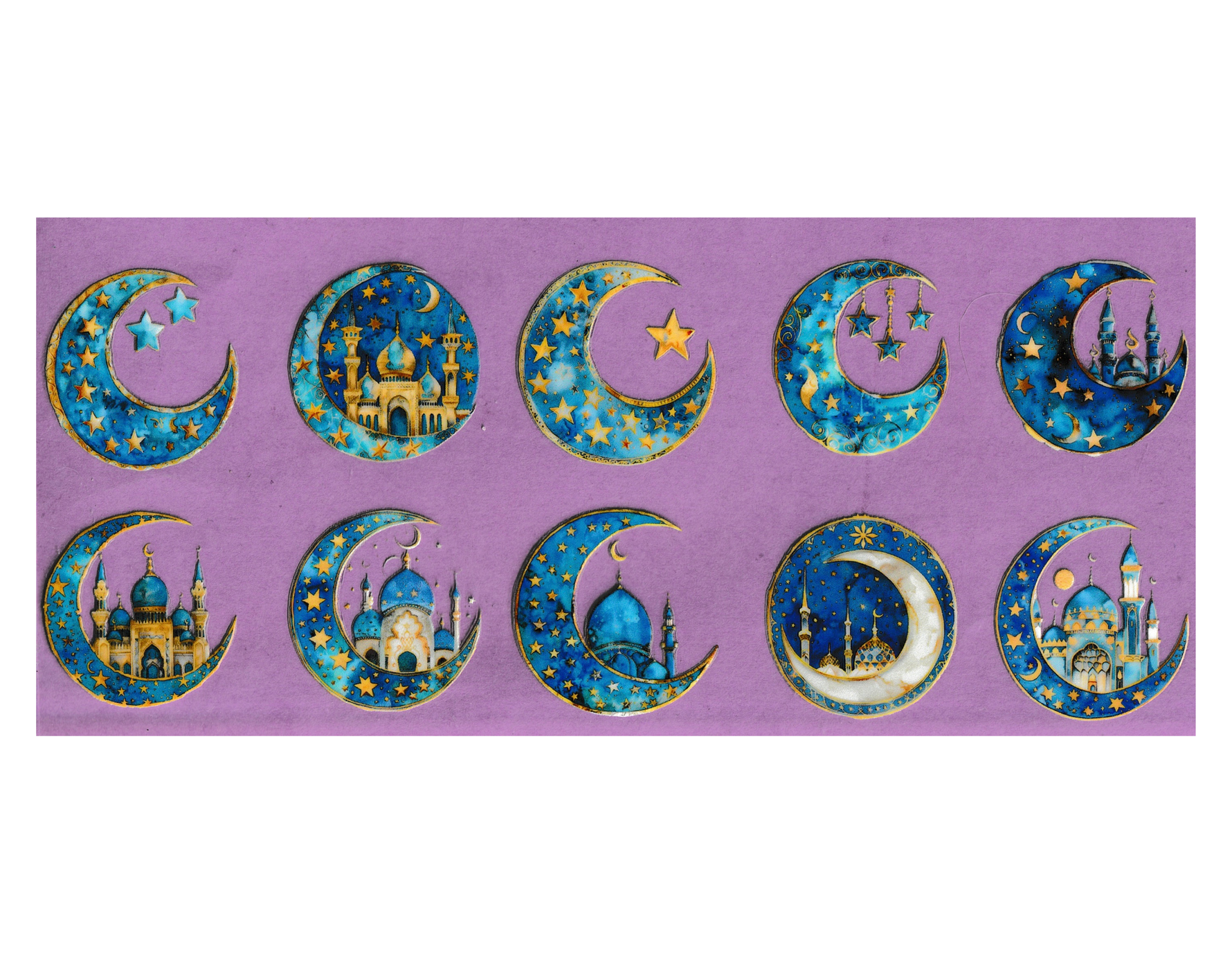 16oz Cup Wrap Moon and Stars