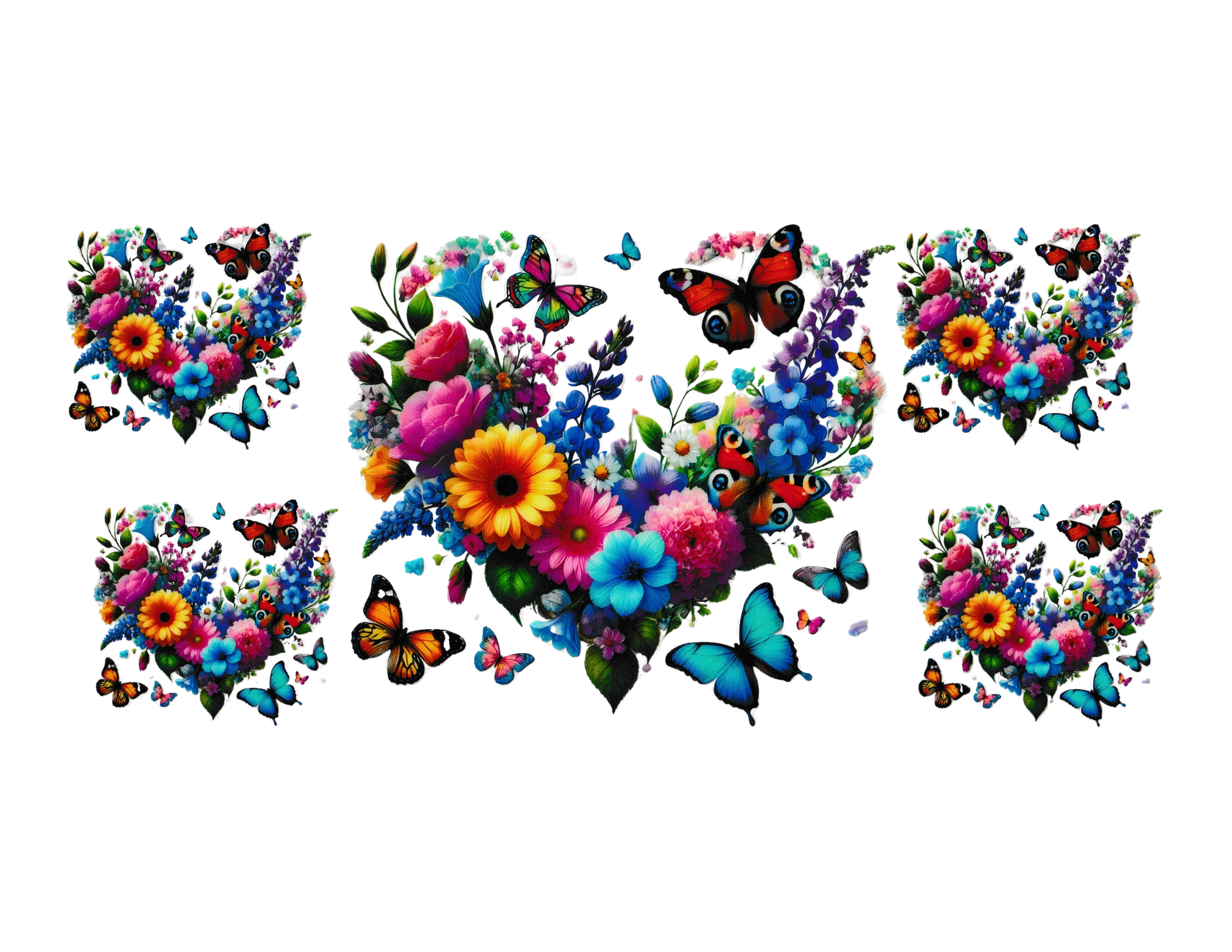 16oz Cup Wrap Floral Heart