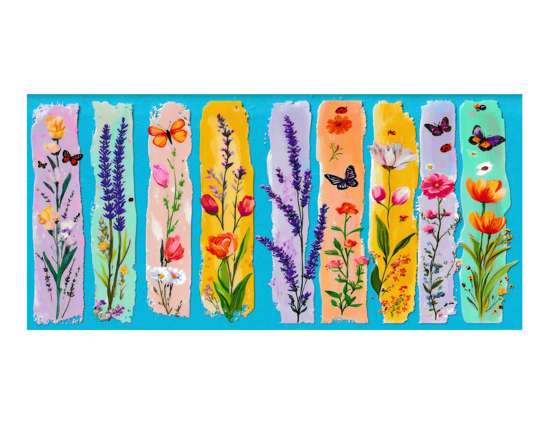 16oz Cup Wrap Paint Stroke Wildflowers