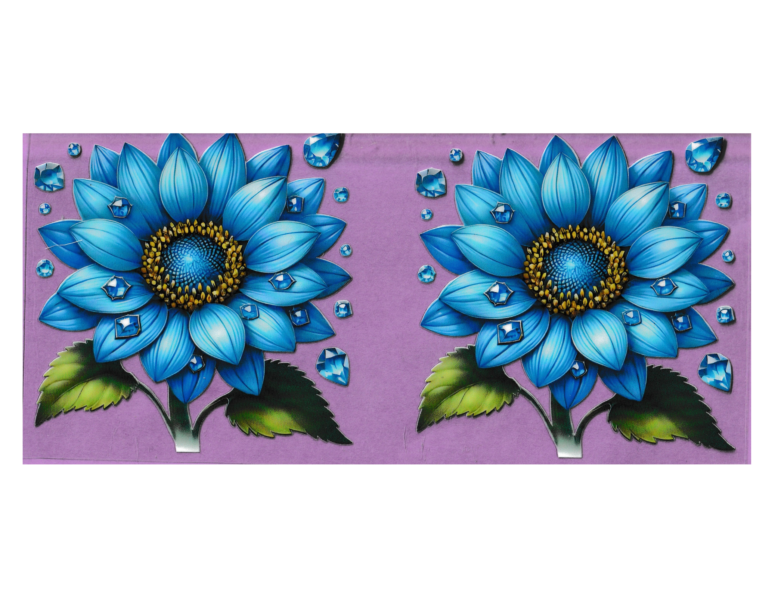 16oz Cup Wrap Blue Sunflowers