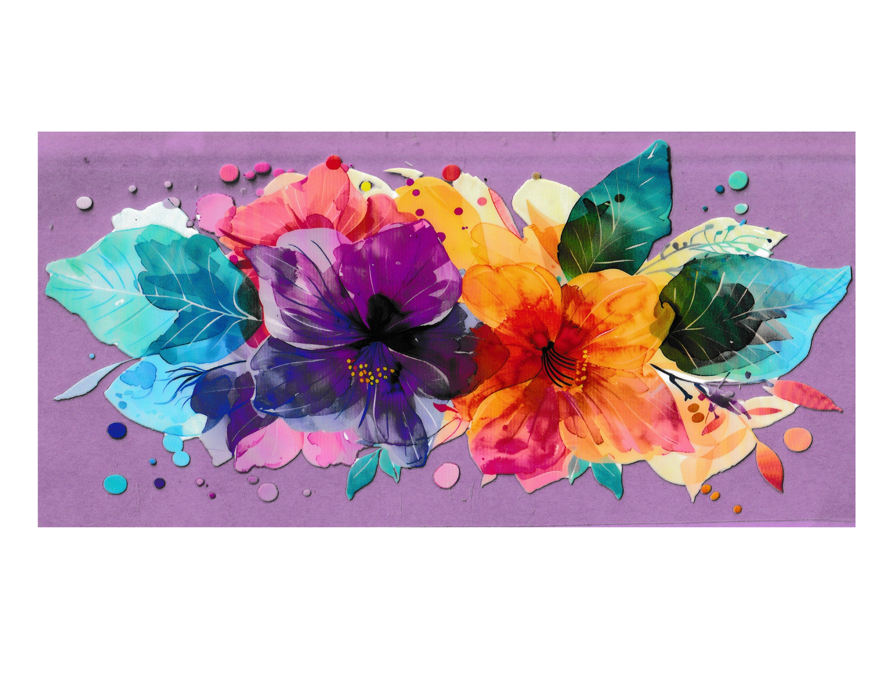 16oz Cup Wrap Flowers