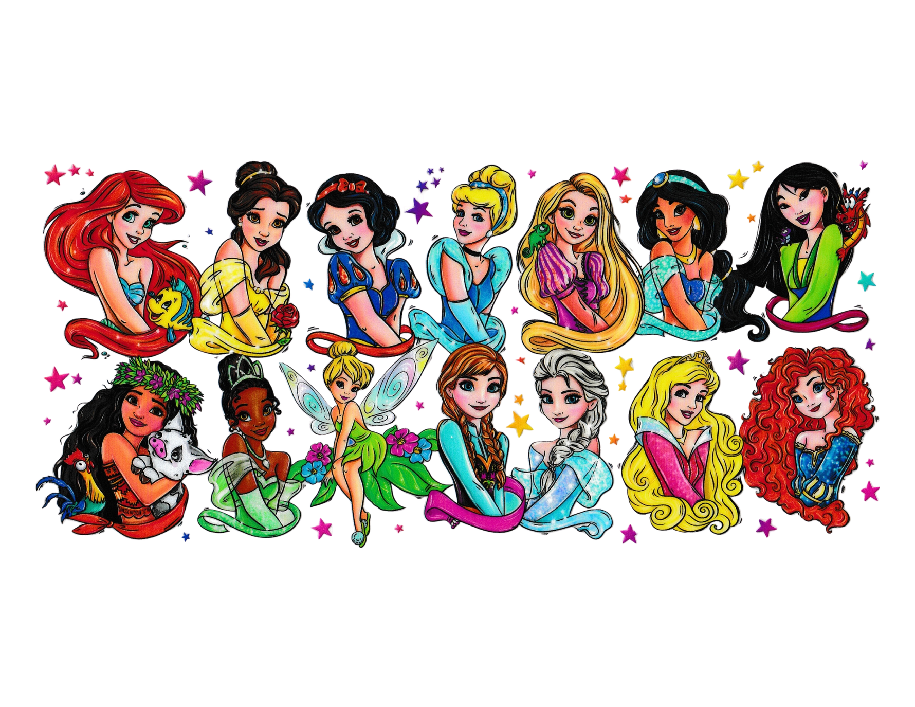 16oz Cup Wrap Multiple Princesses