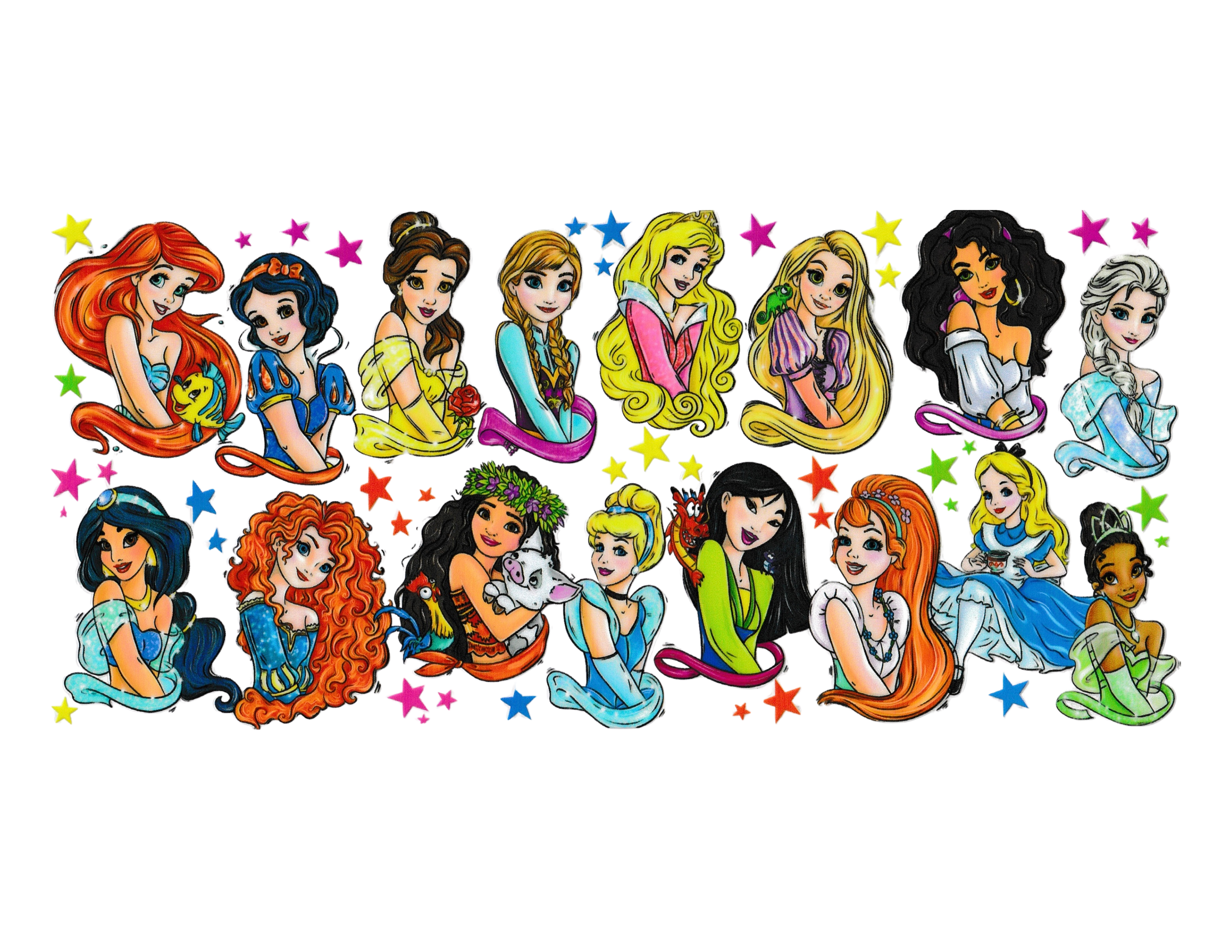 16oz Cup Wrap Multiple Princesses