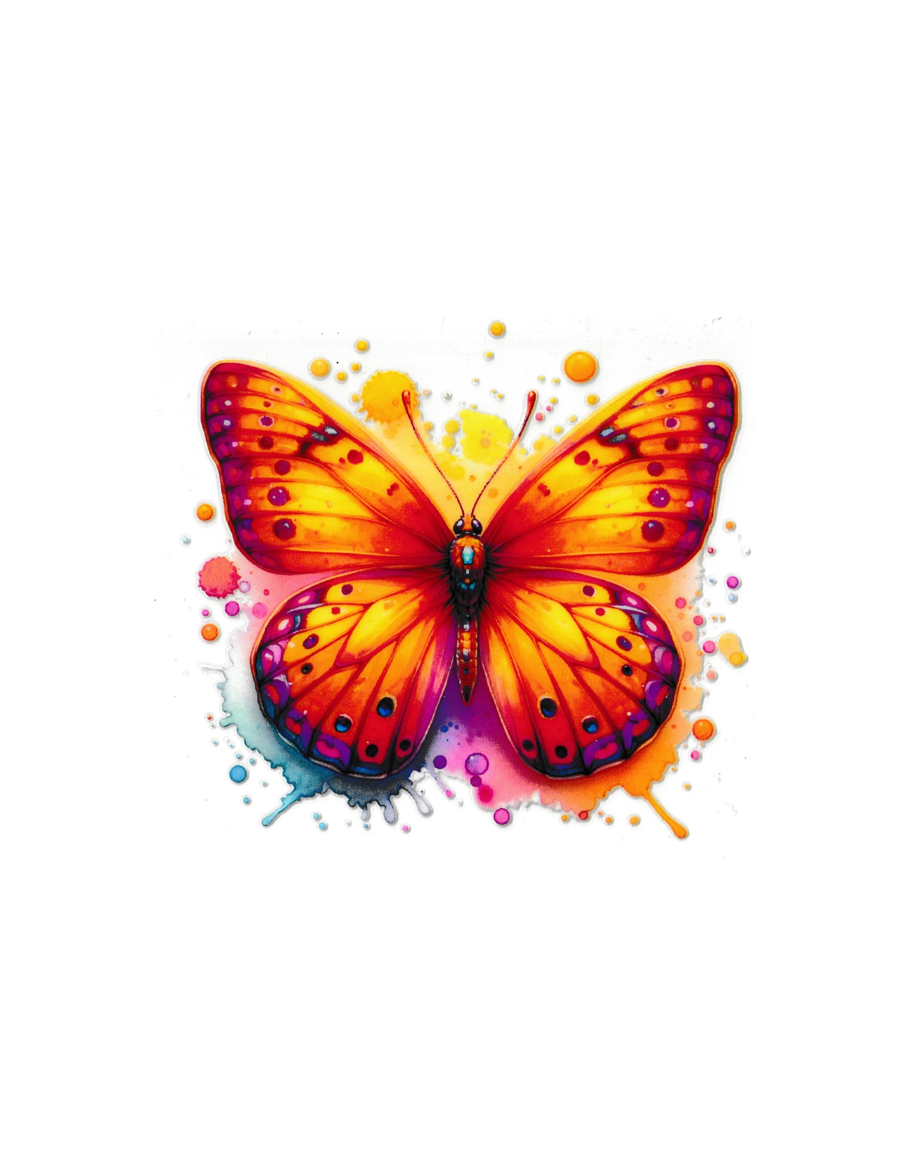 4in Cup Decal Butterfly