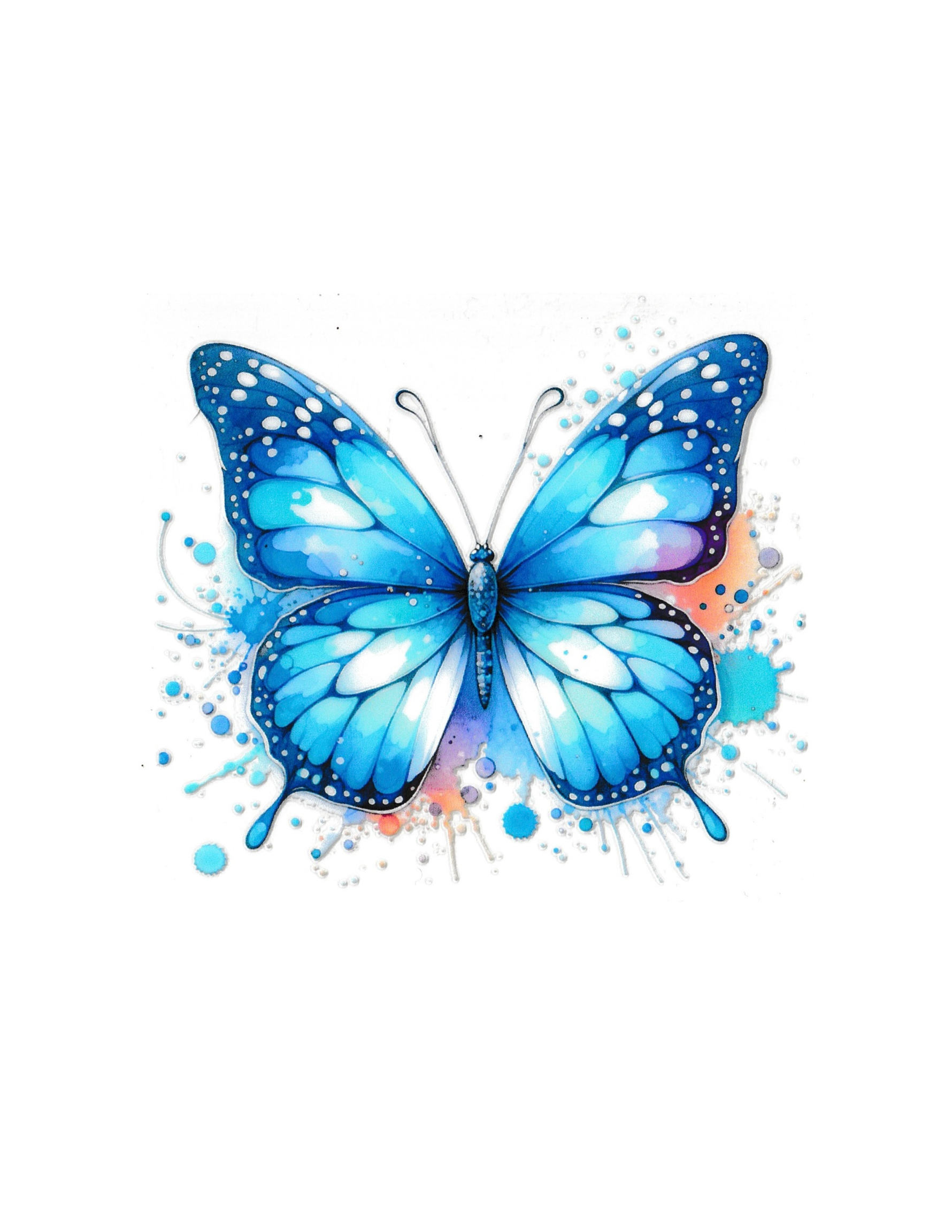4in Cup Decal Butterfly