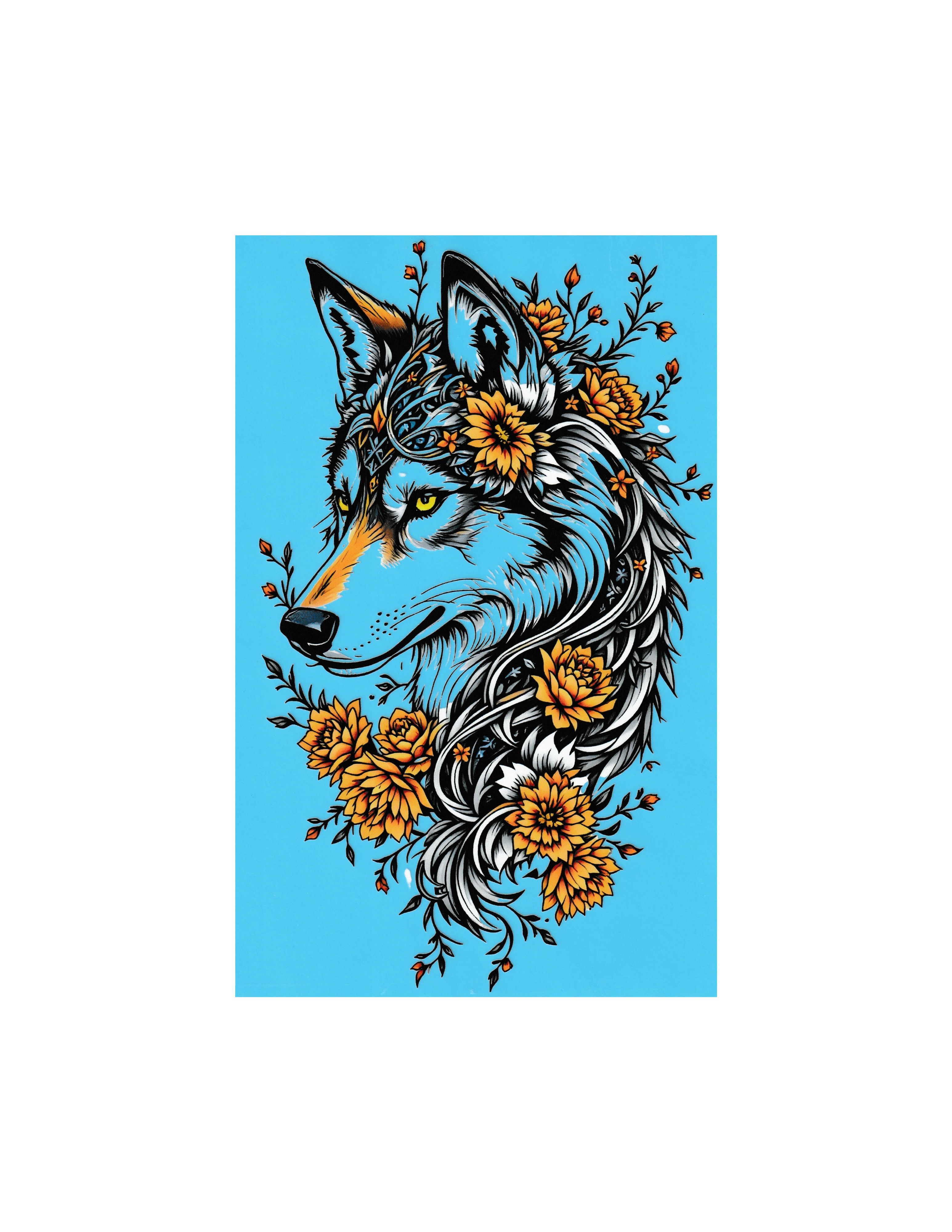 Smaller Wolf DTF Transfers