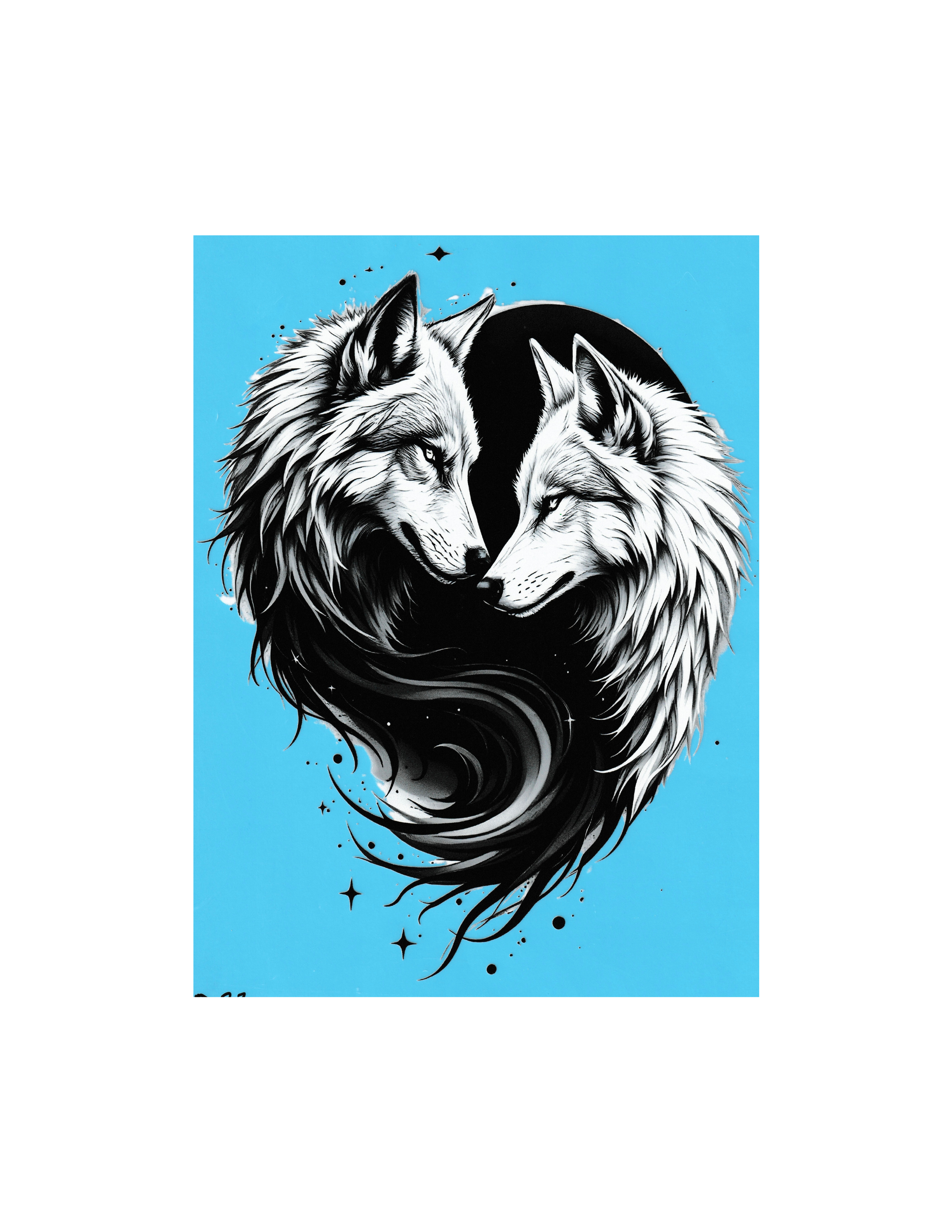 Two Wolf DTF Transfers