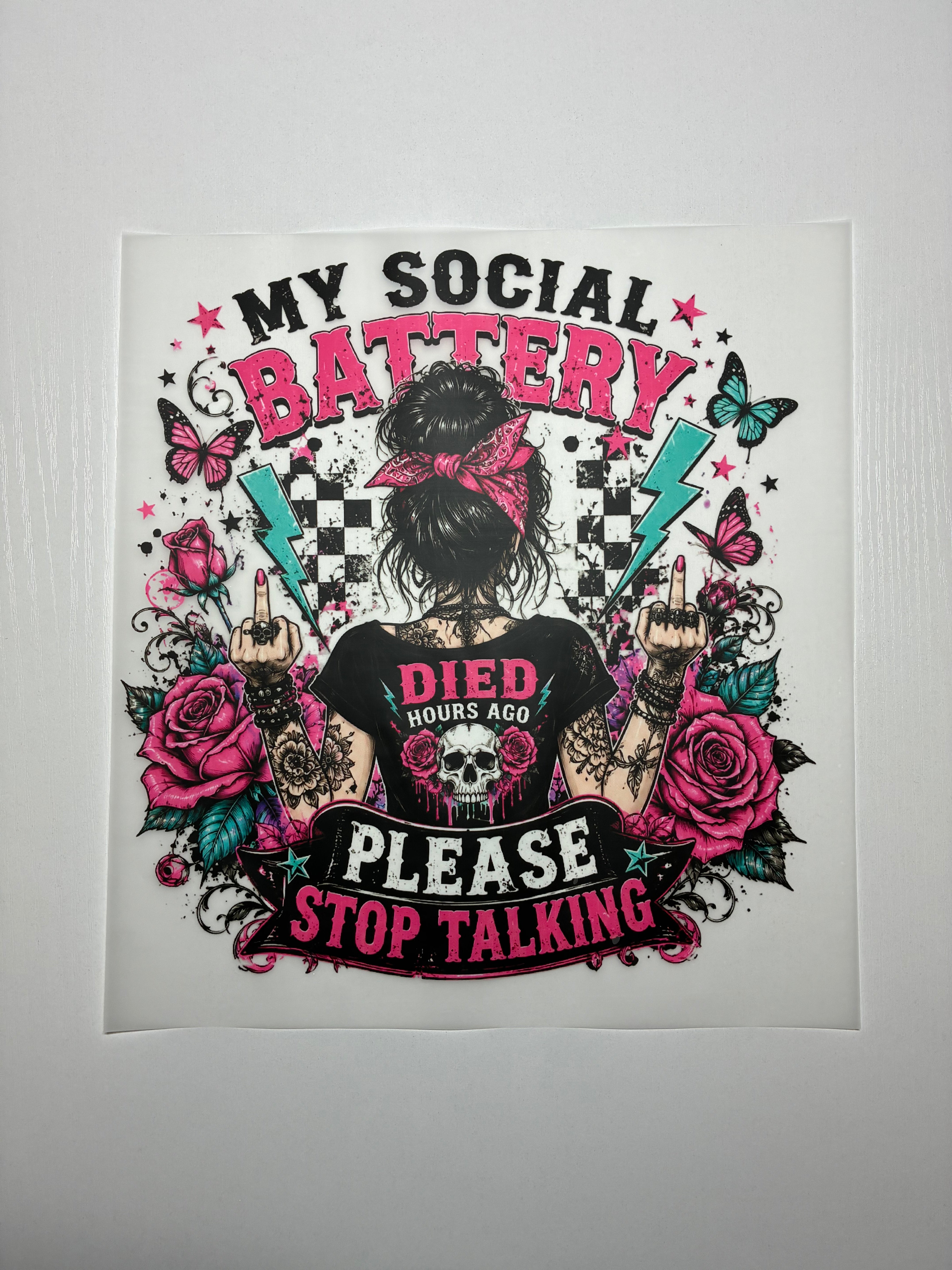 Social Battery Shirt Transfer