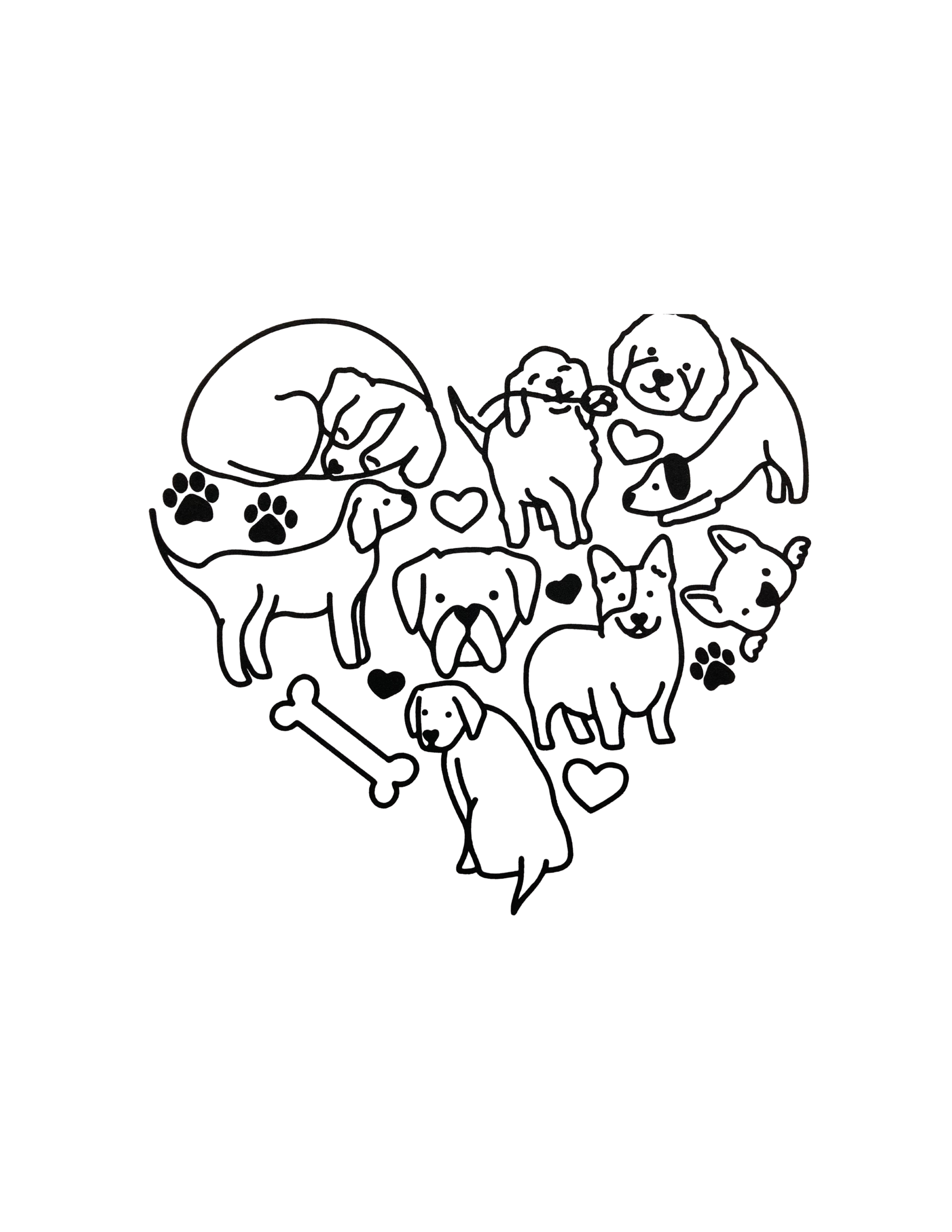 Dog Heart Screen Print