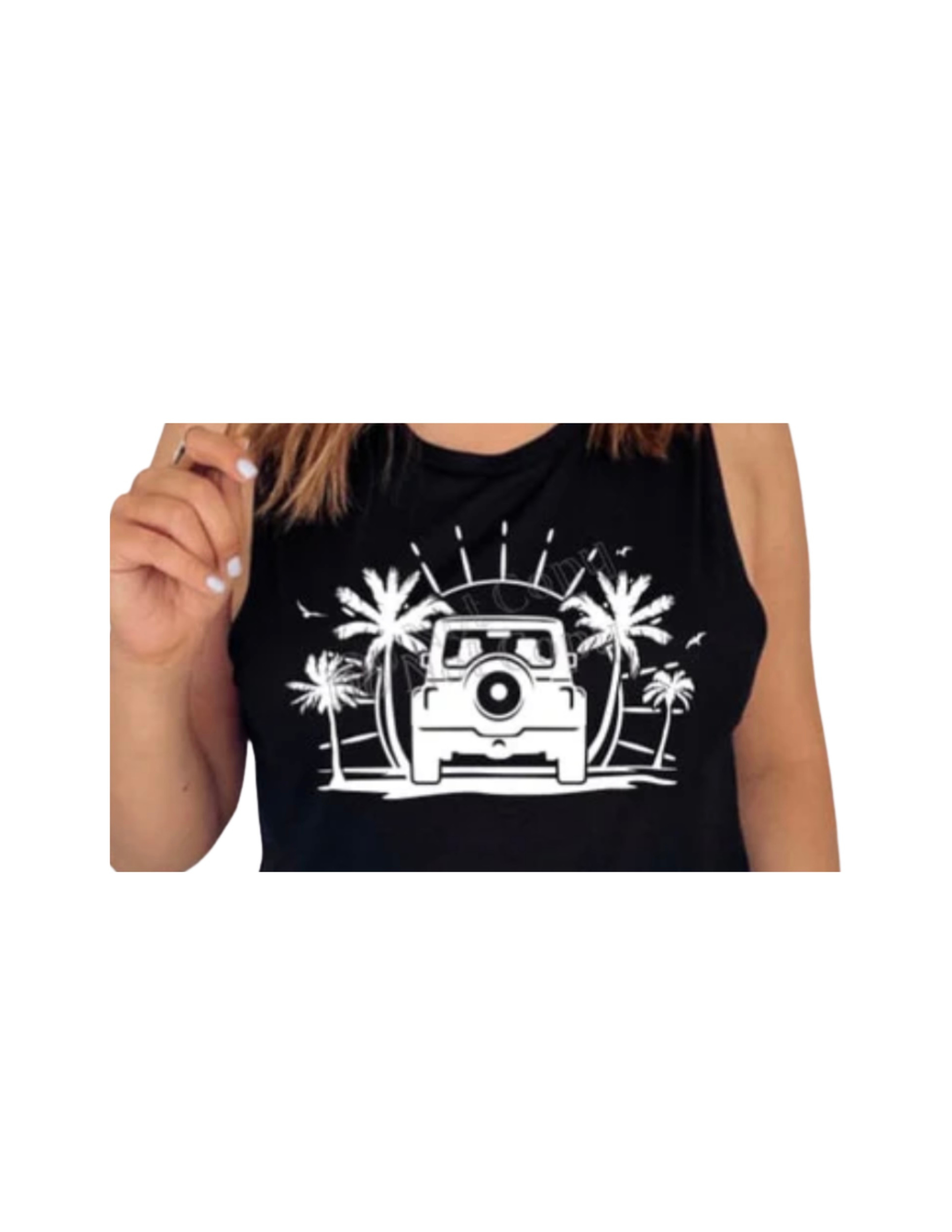 Jeep Sunset Screen Print