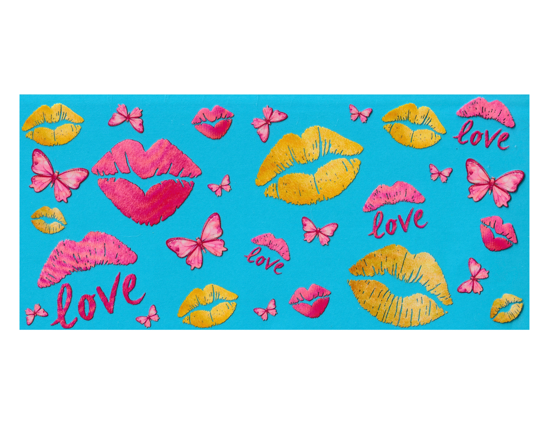 16oz Cup Wrap Lips and Hearts
