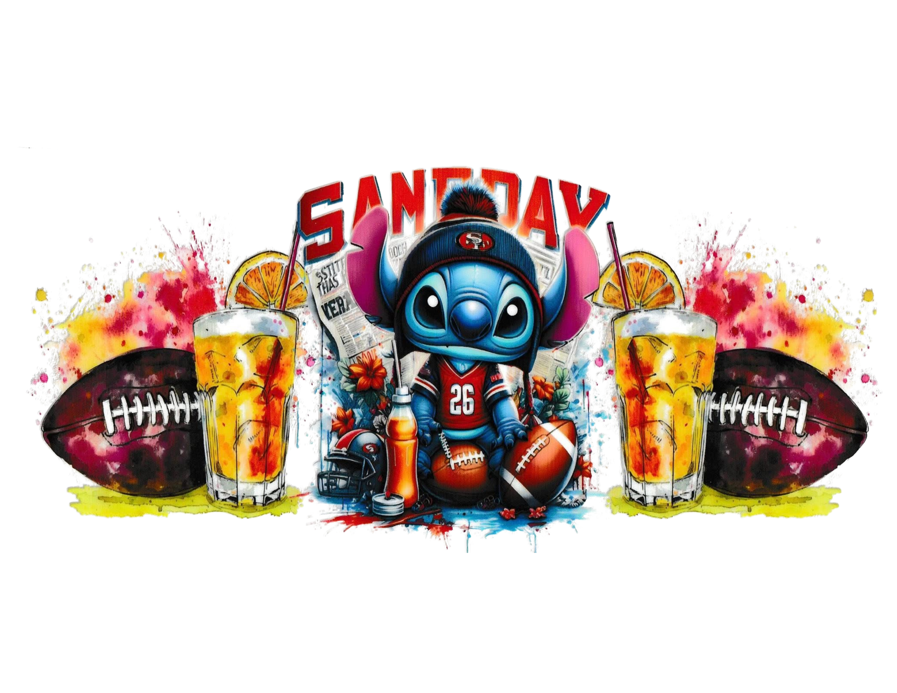 16oz Cup Wrap Football