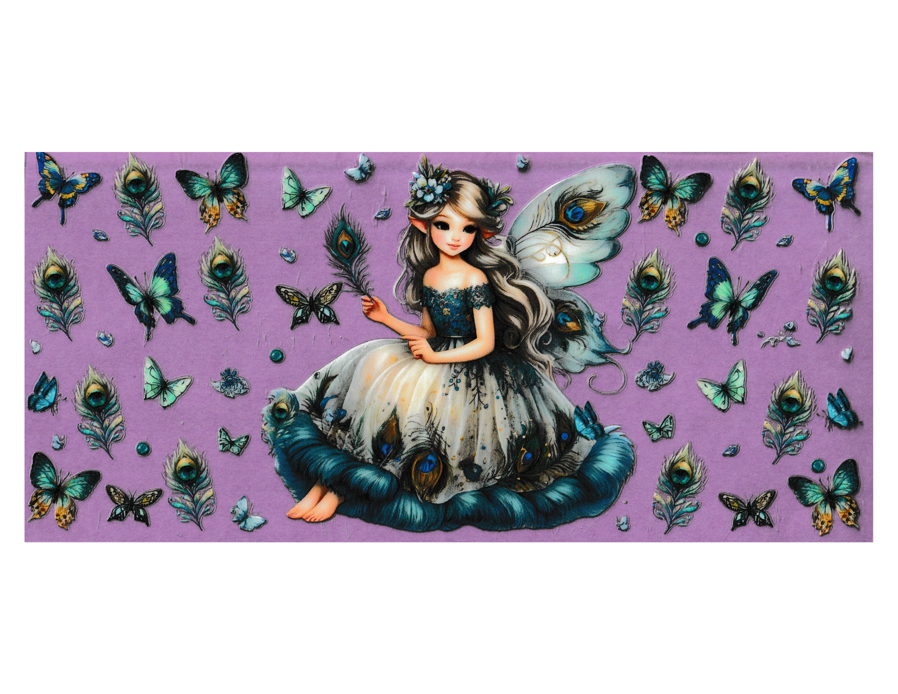 16oz Cup Wrap Peacock Fairy