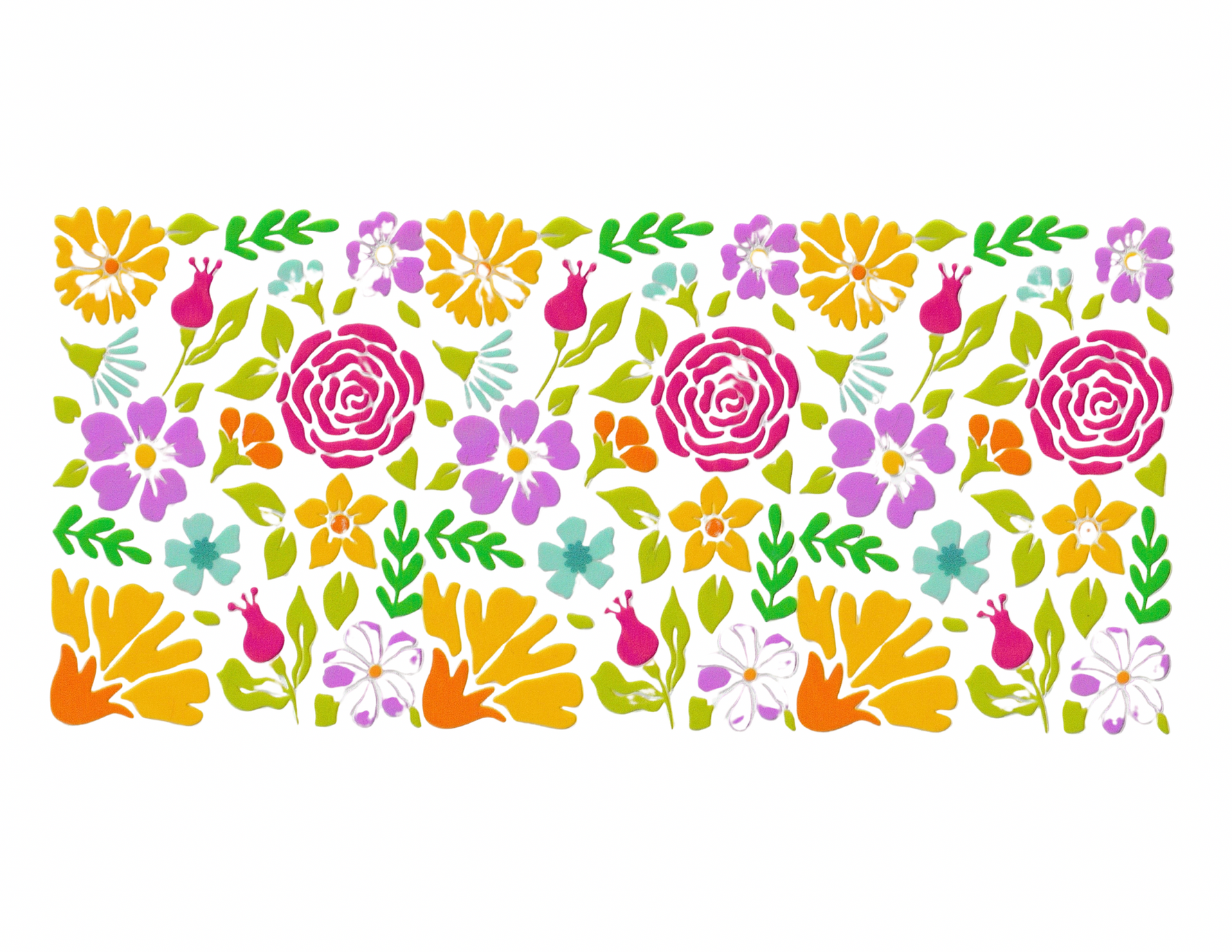 16oz Cup Wrap Flowers