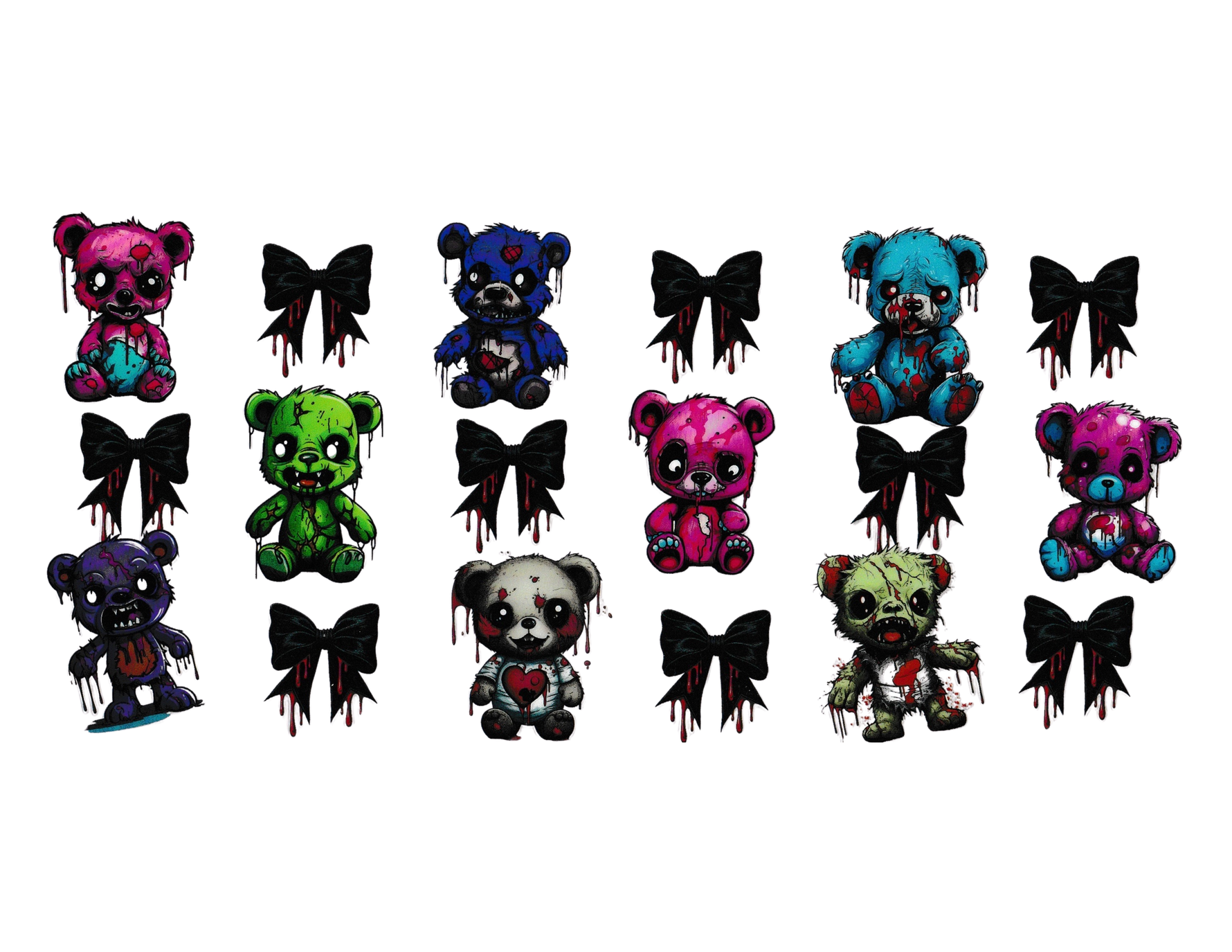 16oz Cup Wrap Halloween Teddy Bears