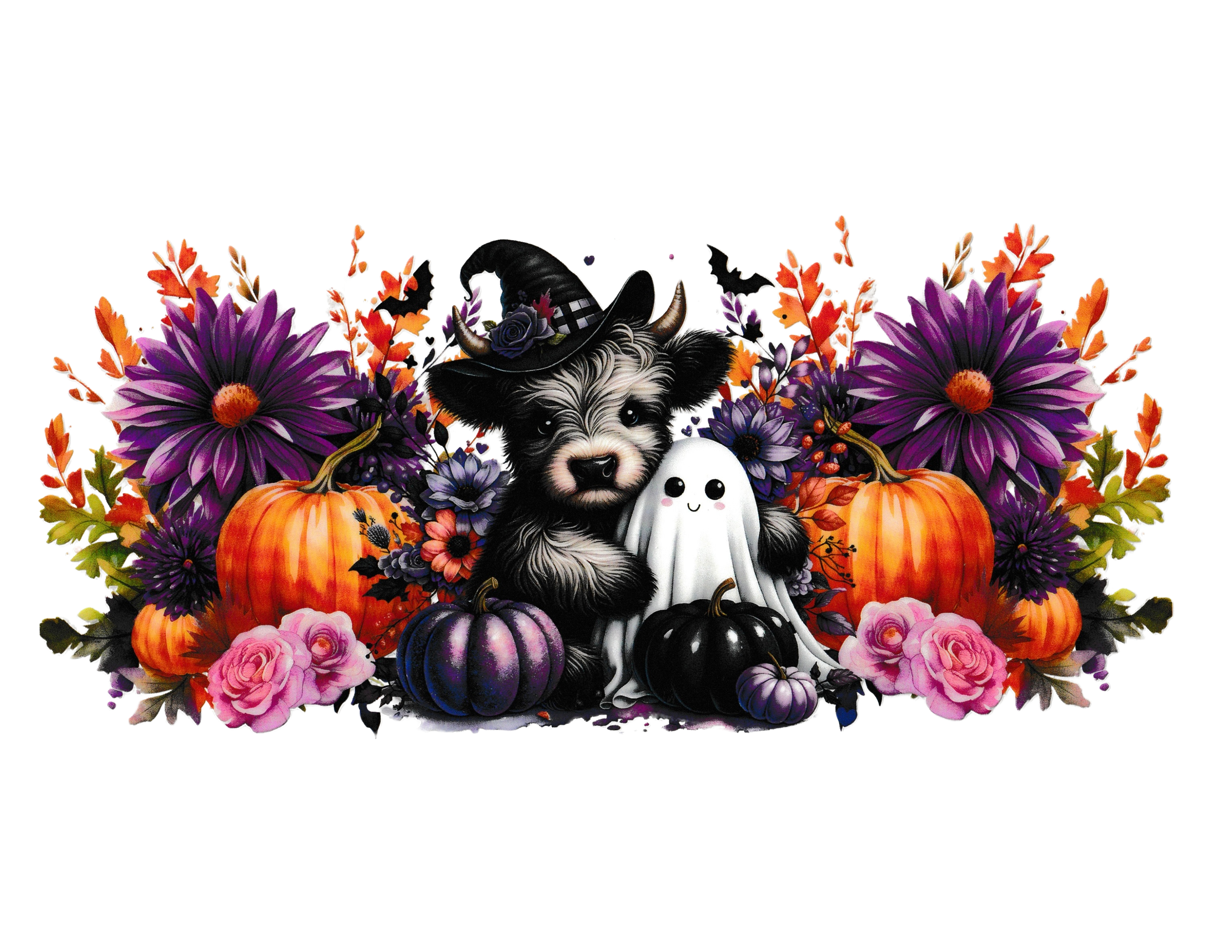 16oz Cup Wrap Halloween Cow