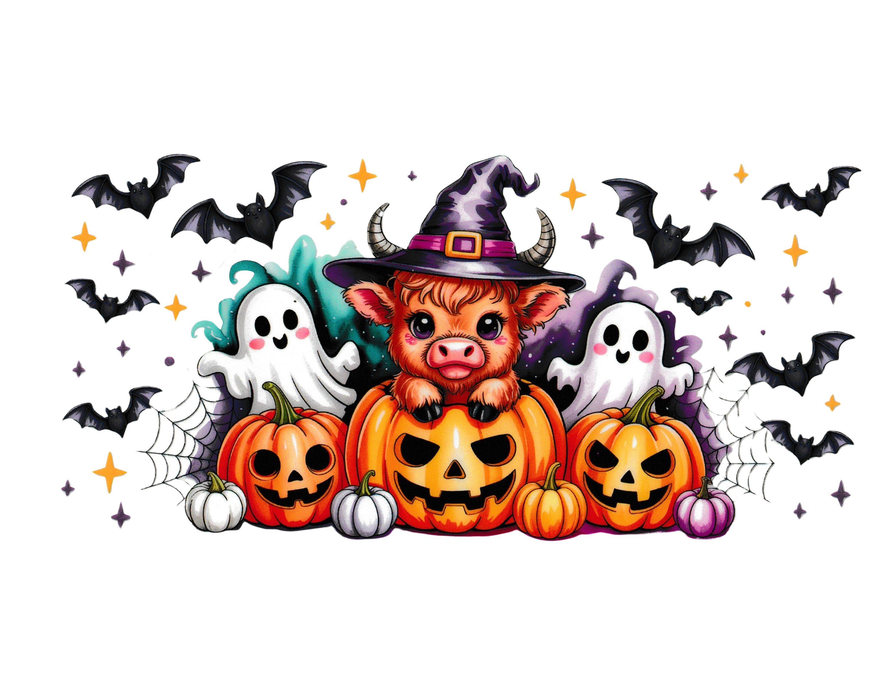 16oz Cup Wrap Halloween Cow