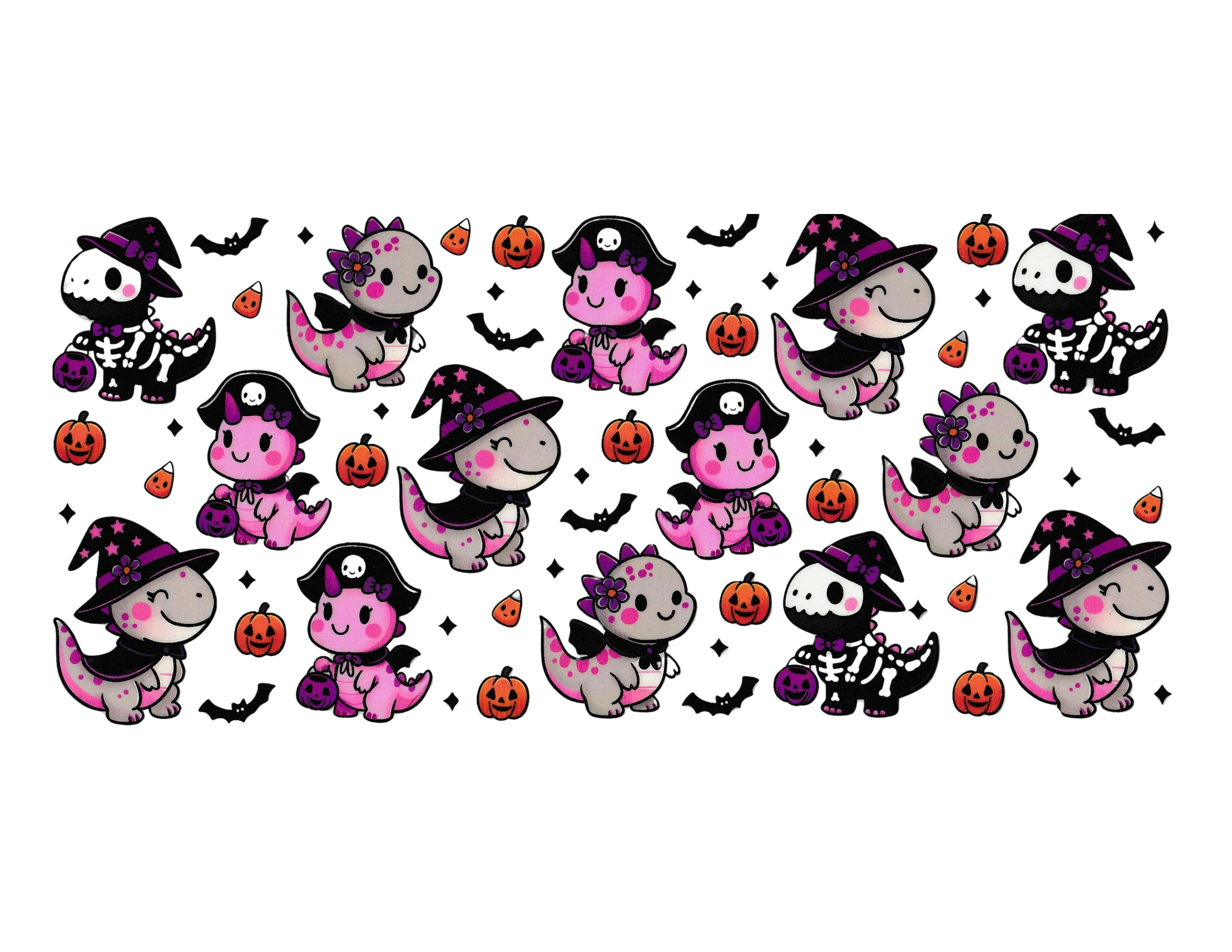 16oz Cup Wrap Halloween Dinosaur