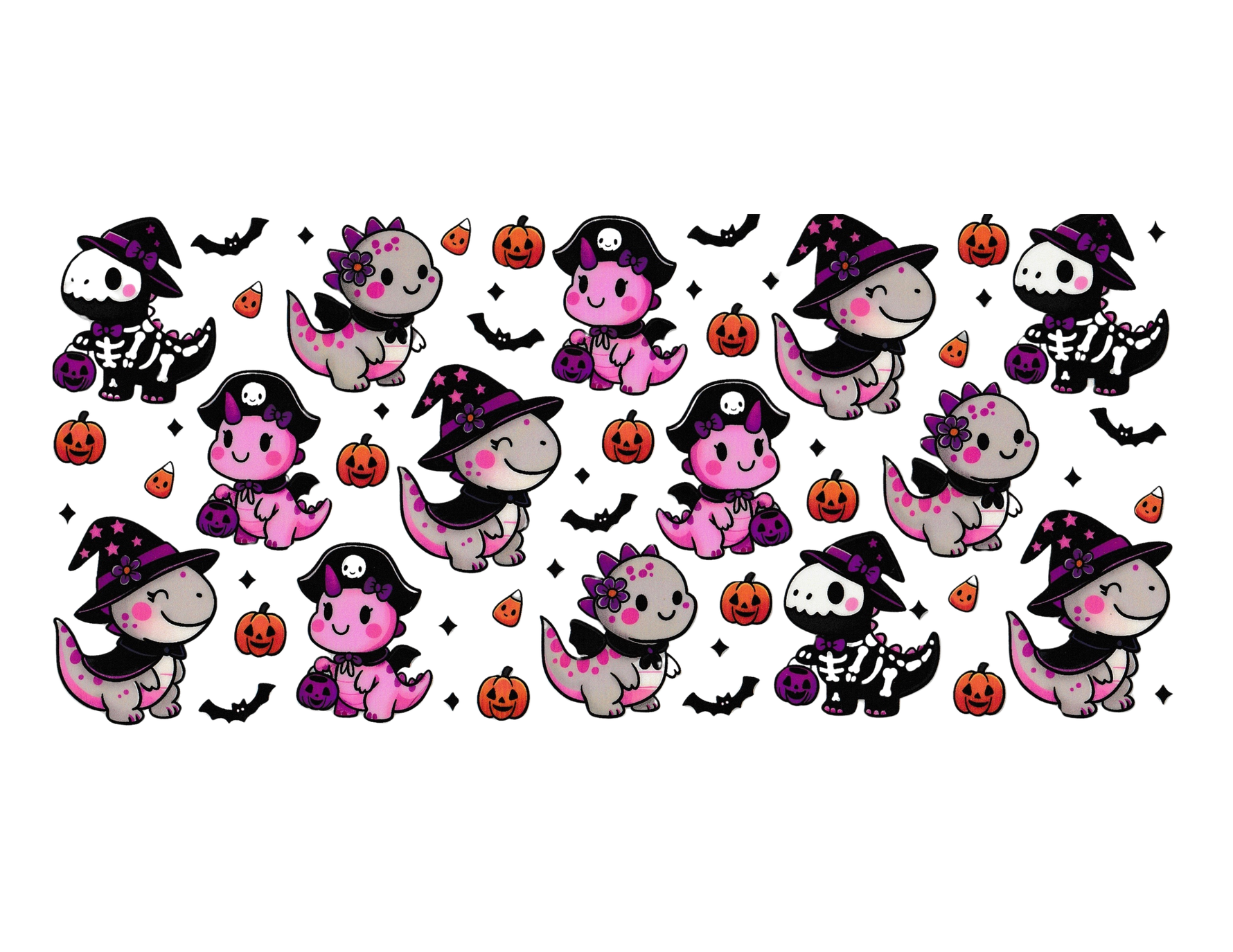 16oz Cup Wrap Halloween Dinosaur