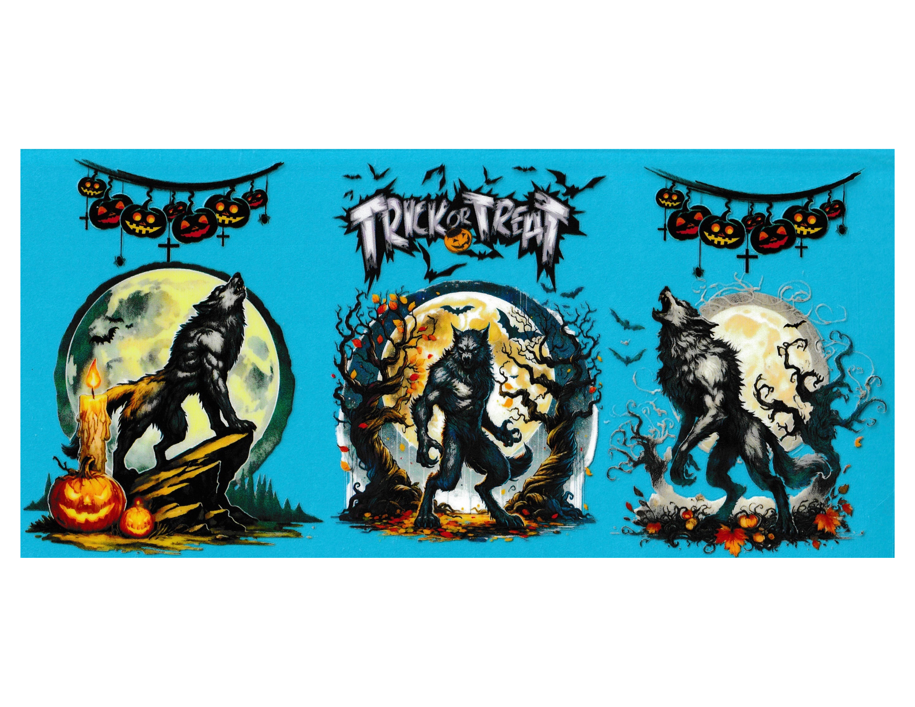 16oz Cup Wrap Halloween Werewolf