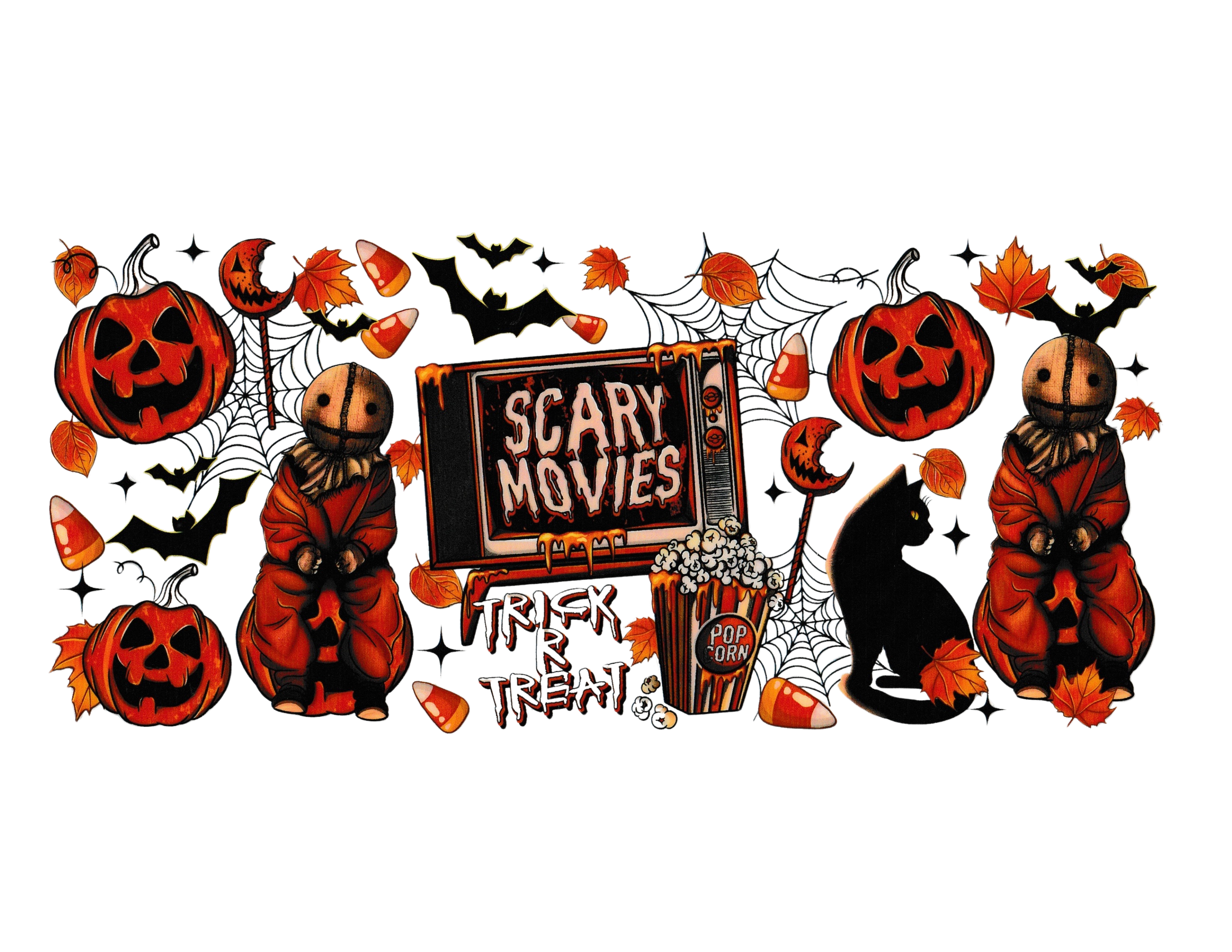 16oz Cup Wrap Scary Movies