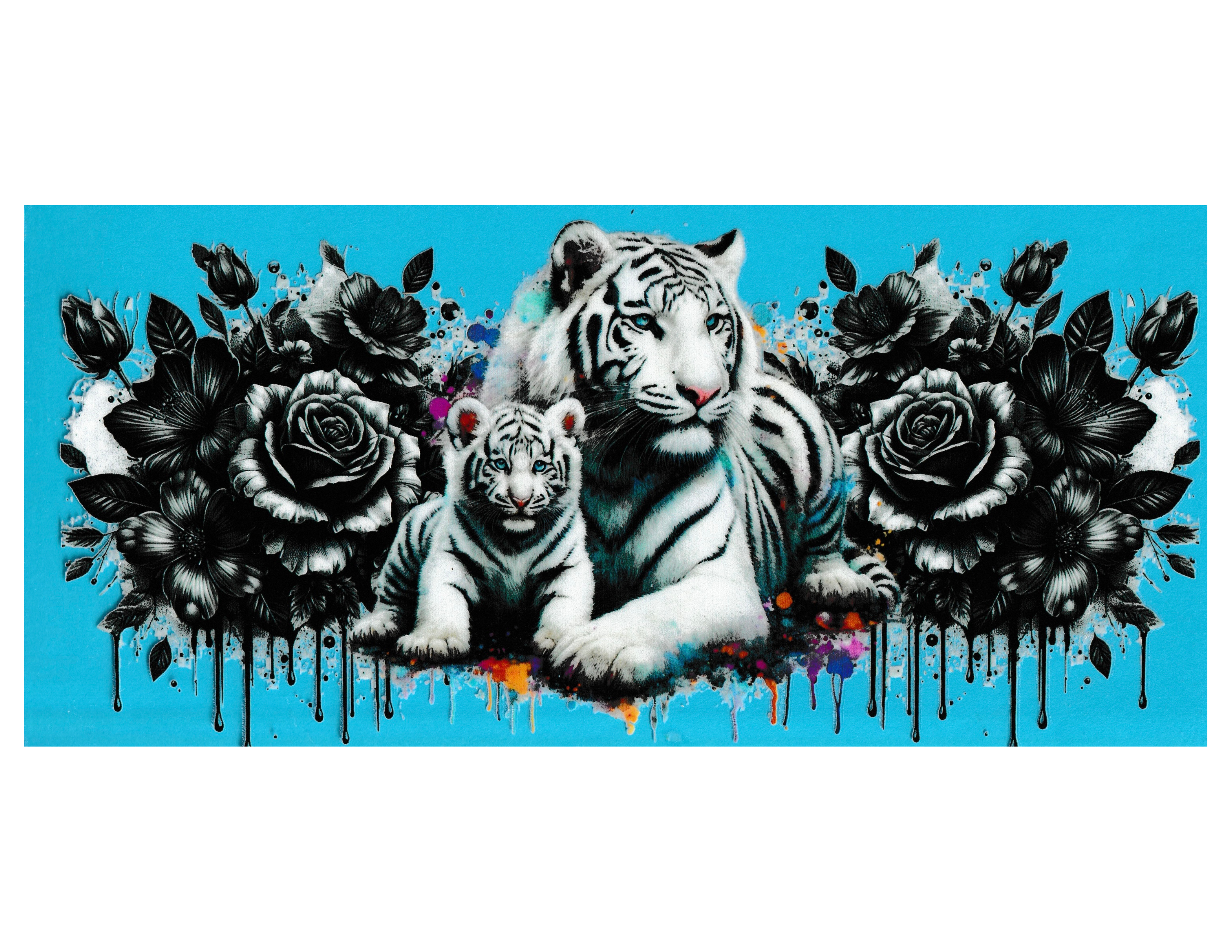 16oz Cup Wrap White Tiger